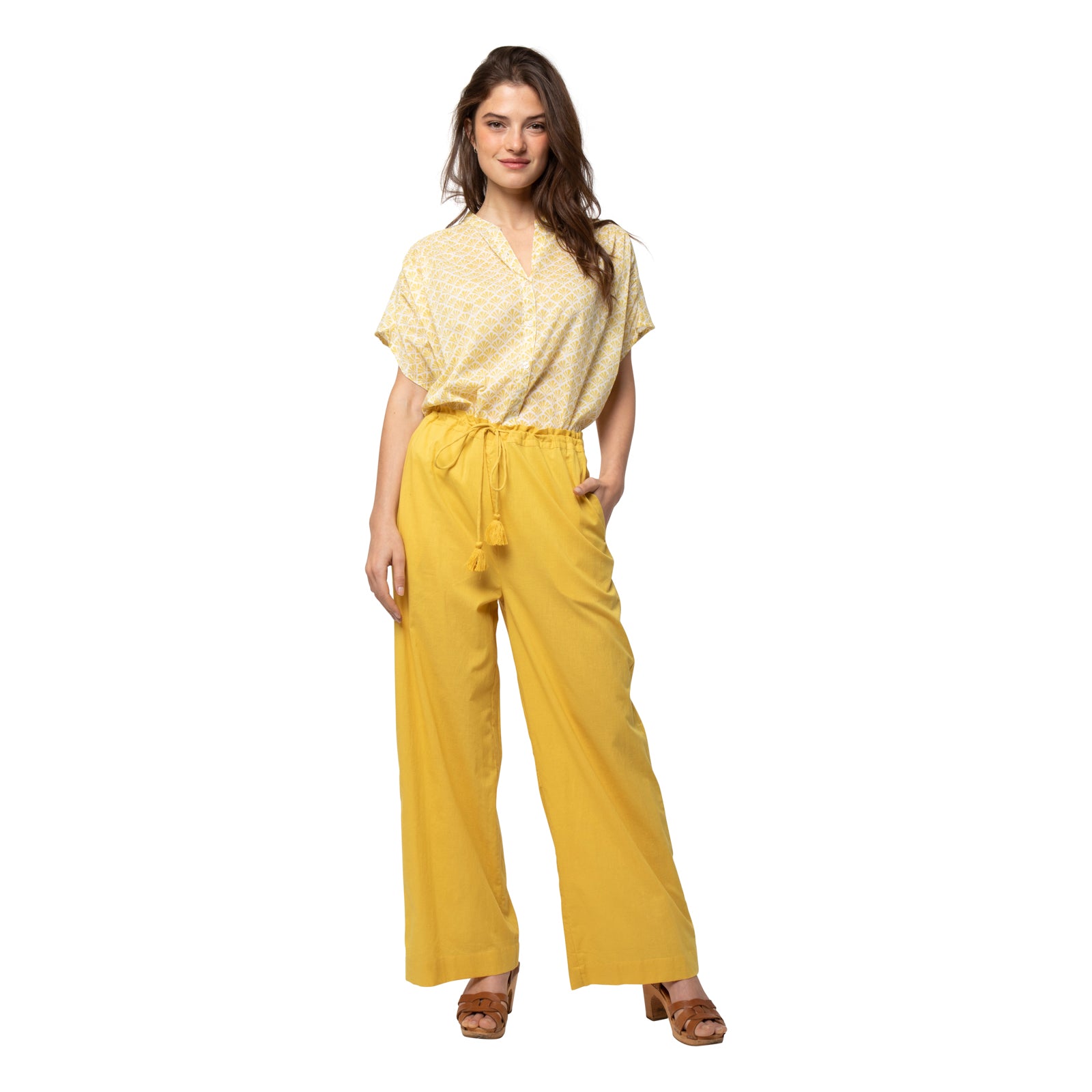 Anais Trousers 100% Coton - Ochre OCHRE