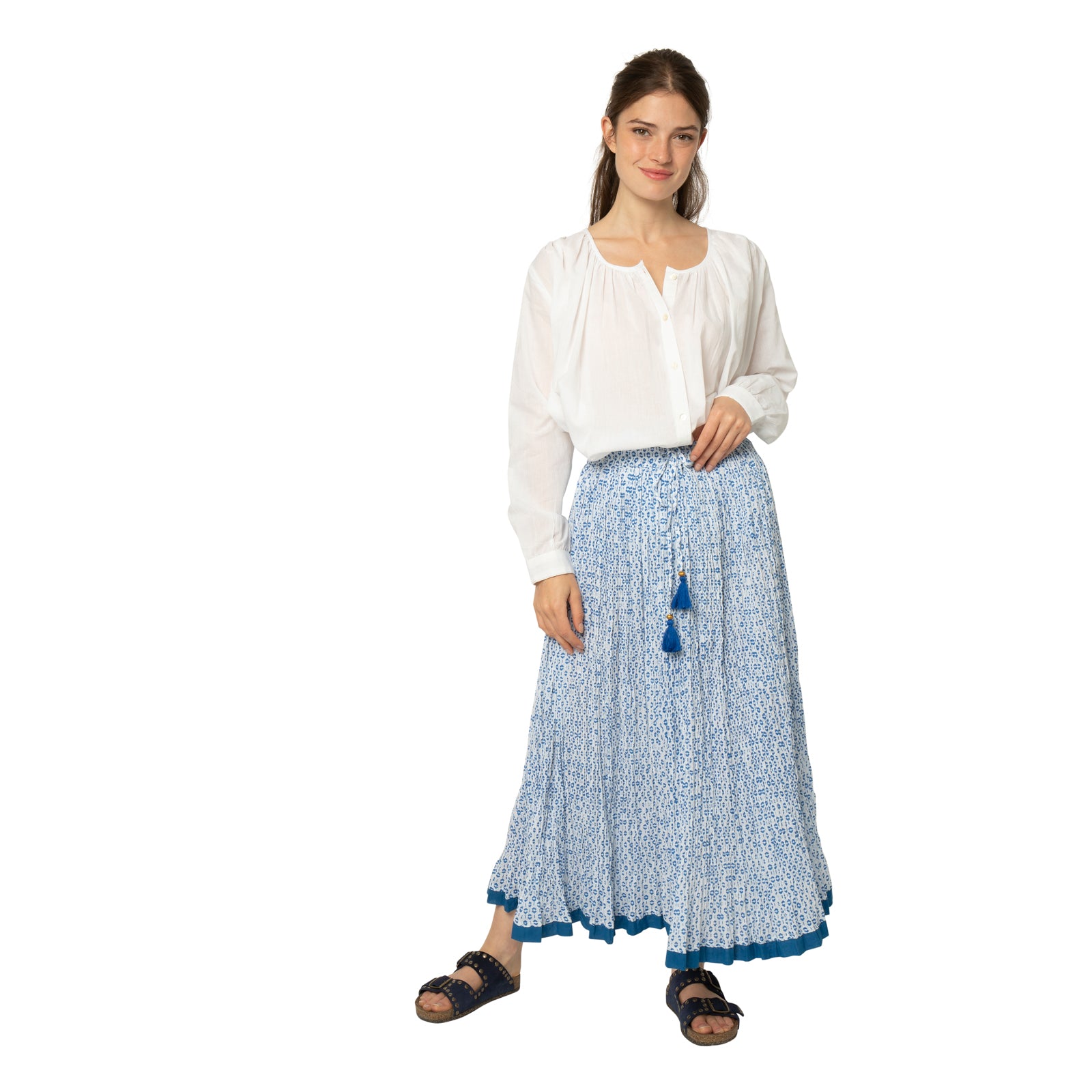 Anya Skirt Baori 100% Cotton - Blue BLUE