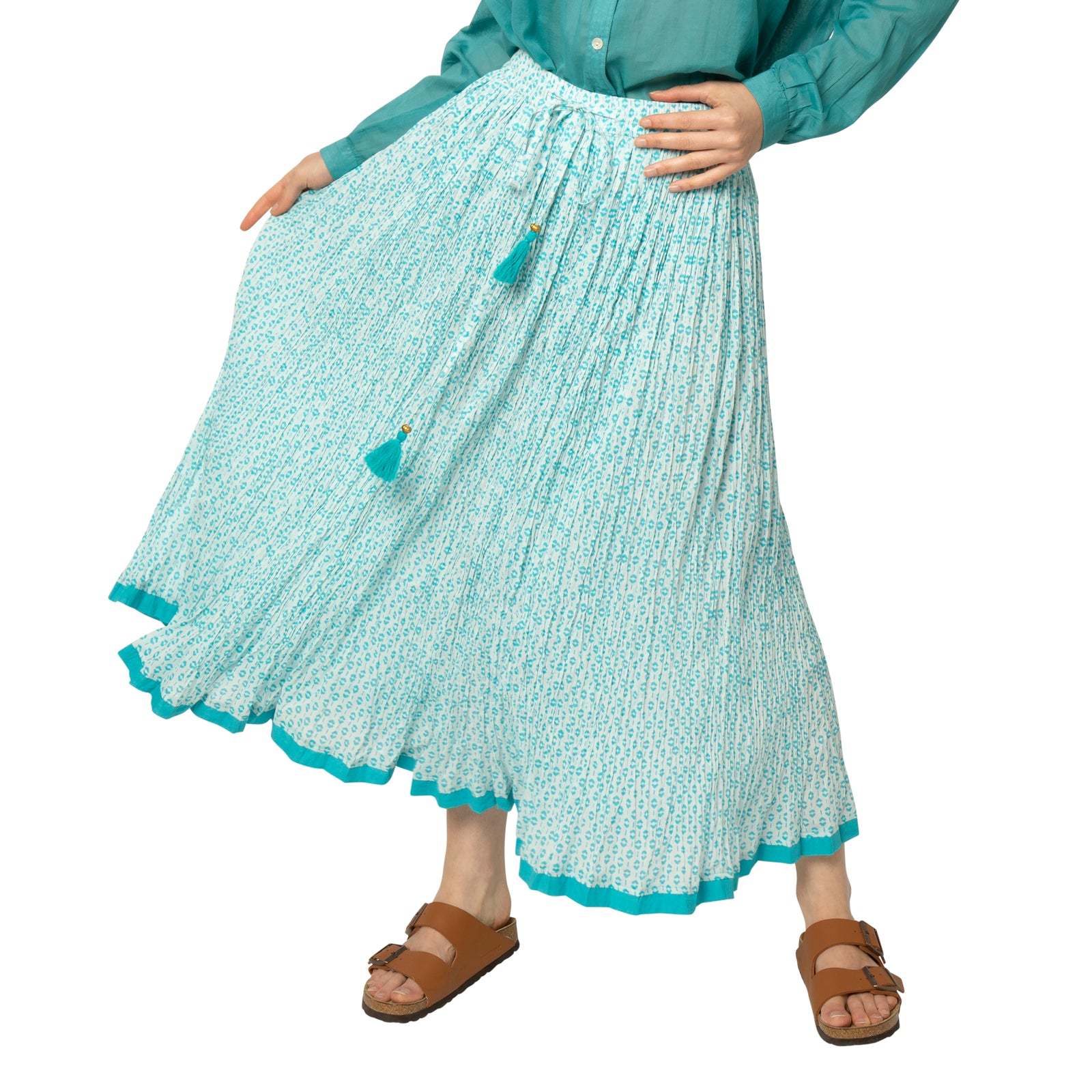 Anya Skirt Baori 100% Cotton - Turquoise TURQUOISE