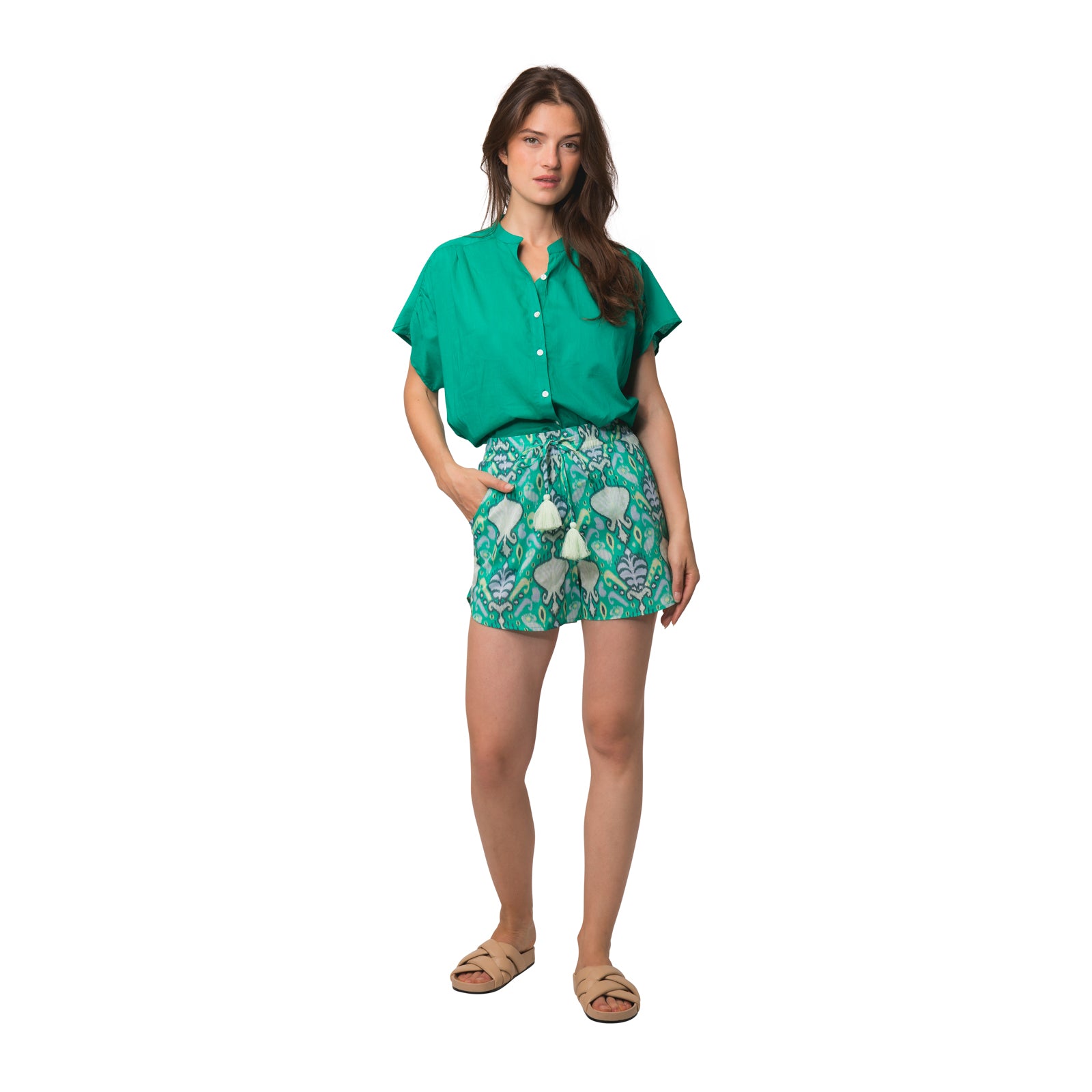 Ava Shorts Senga 100% Coton - Green GREEN