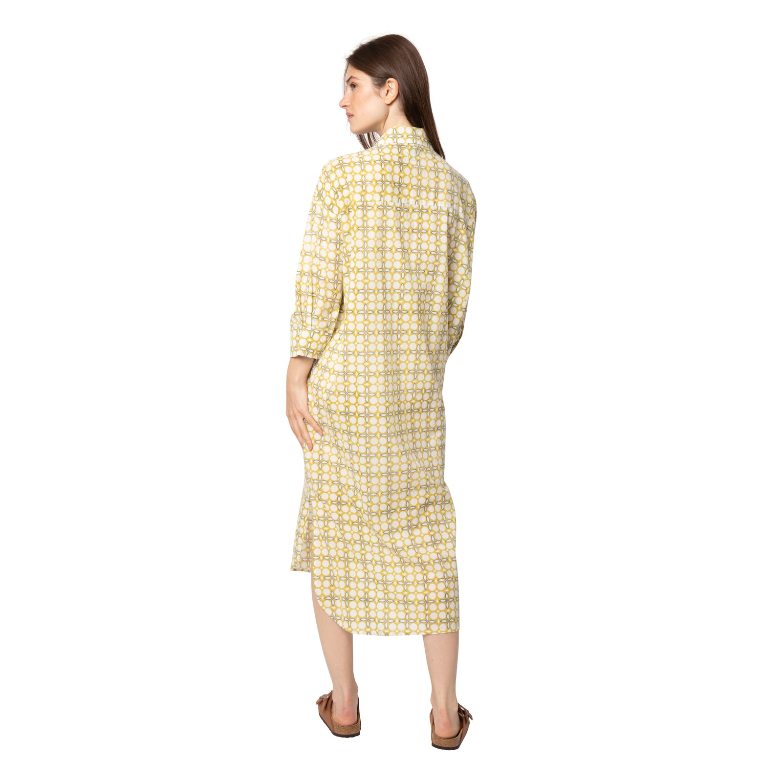 Camelia Shirt Dress Dotty 100% Organic Cotton - Ochre OCHRE