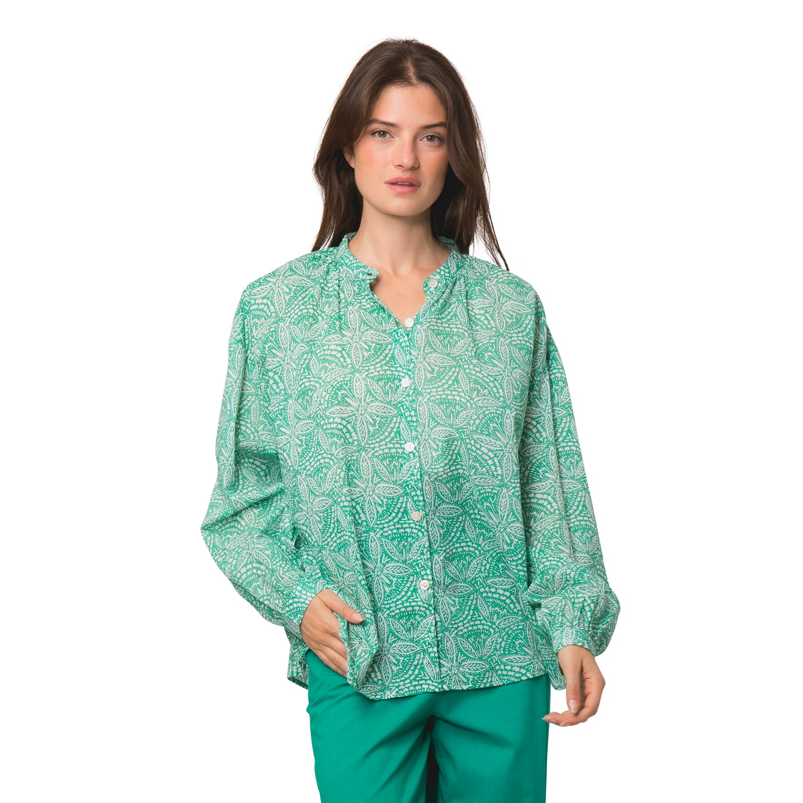 Camille Shirt Iranja 100% Coton - Green GREEN