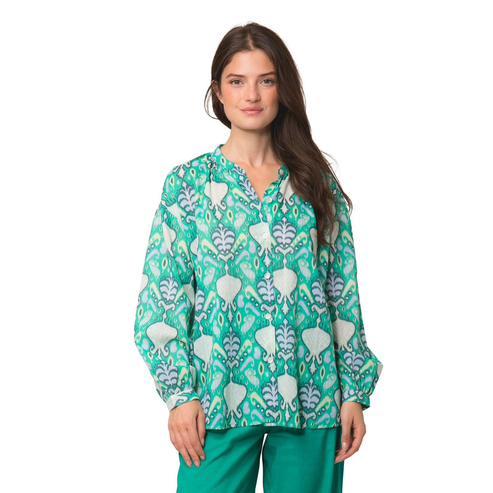 Camille Shirt Senga 100% Coton - Green GREEN