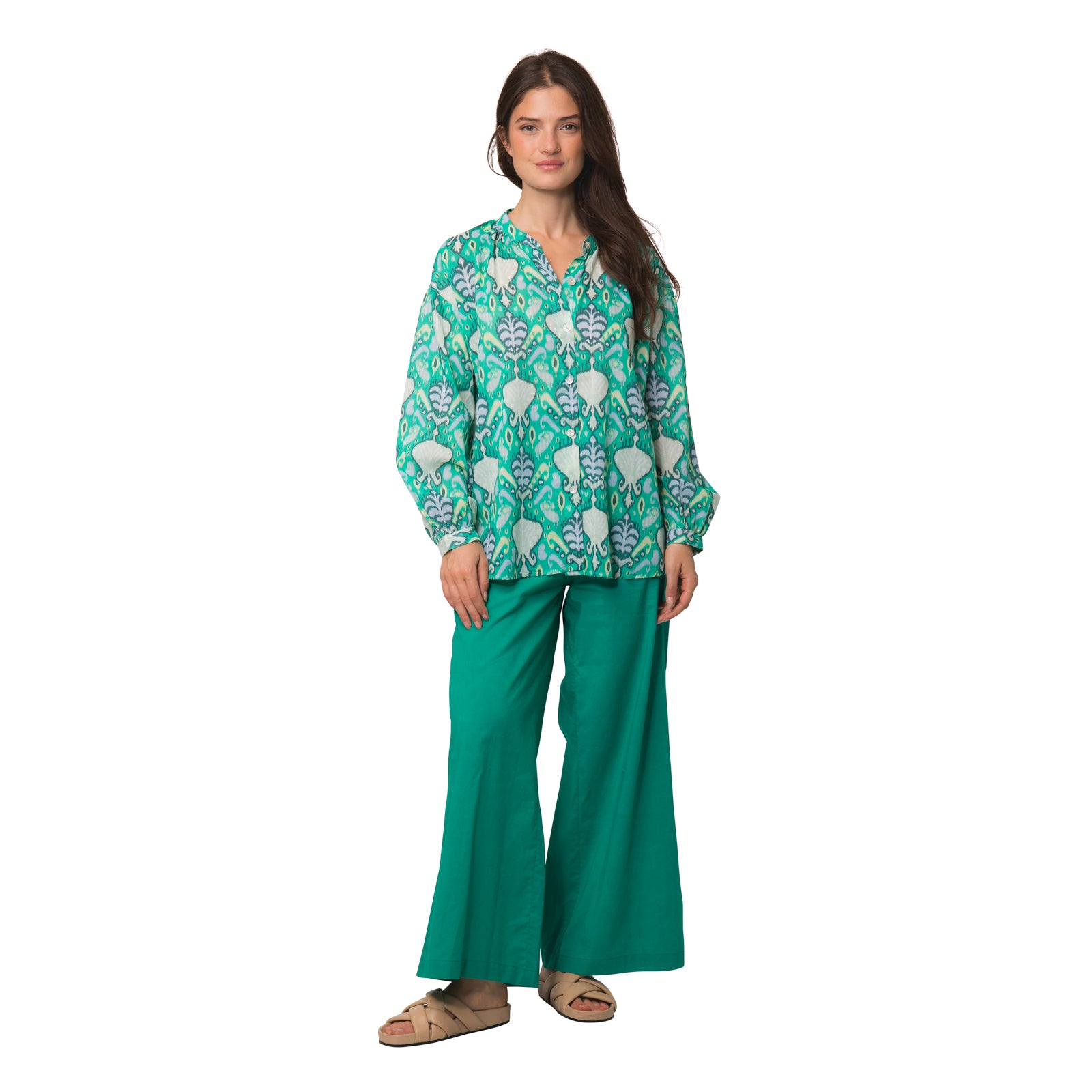 Camille Shirt Senga 100% Coton - Green GREEN