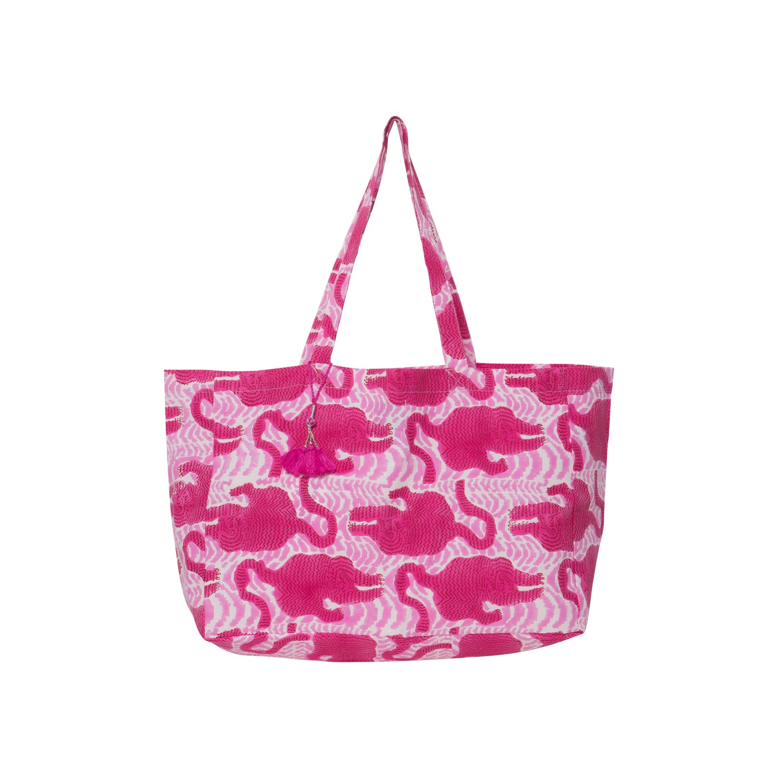 Carry Bag Tiger 100% Organic Cotton - Pink PINK