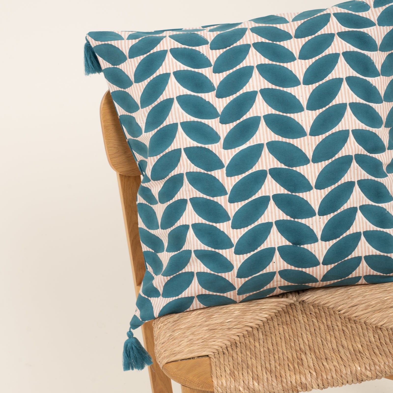 Cushion Cover Ananda 50x50 100% Organic Coton Blockprint - Blue BLUE