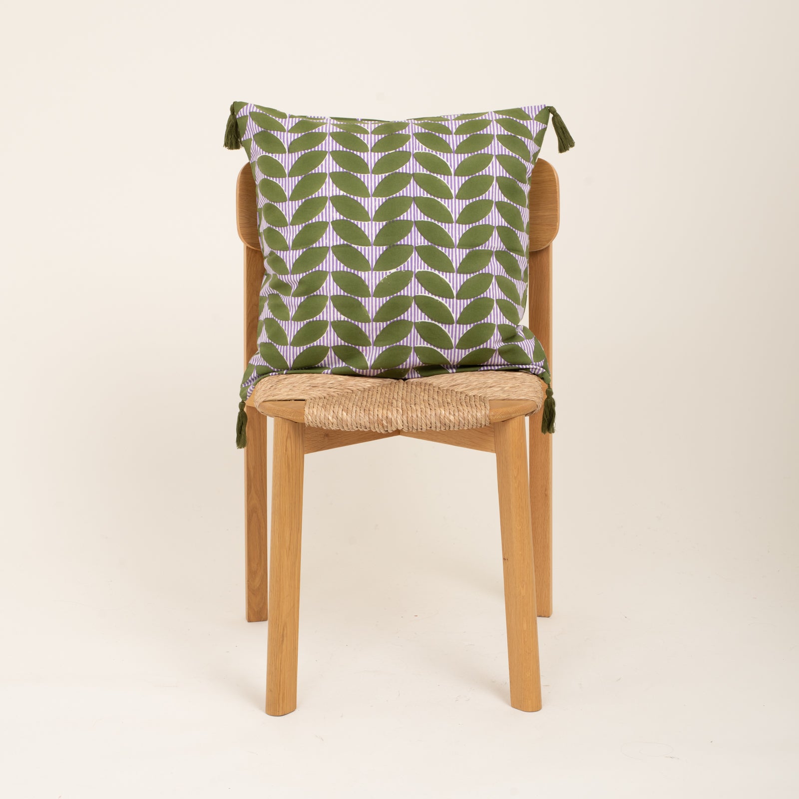 Cushion Cover Ananda 50x50 100% Organic Coton Blockprint - Green GREEN
