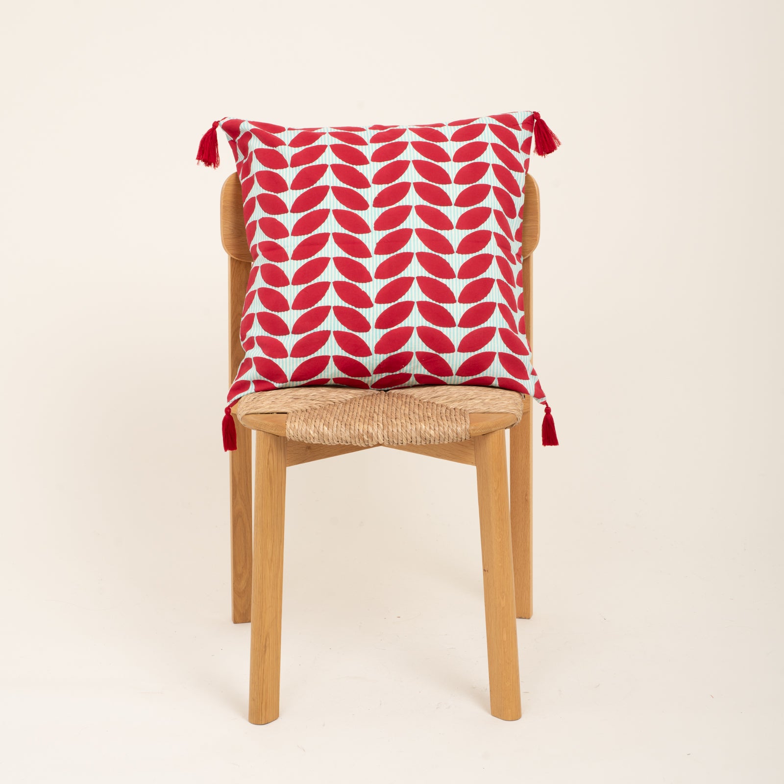 Cushion Cover Ananda 50x50 100% Organic Coton Blockprint - Red RED