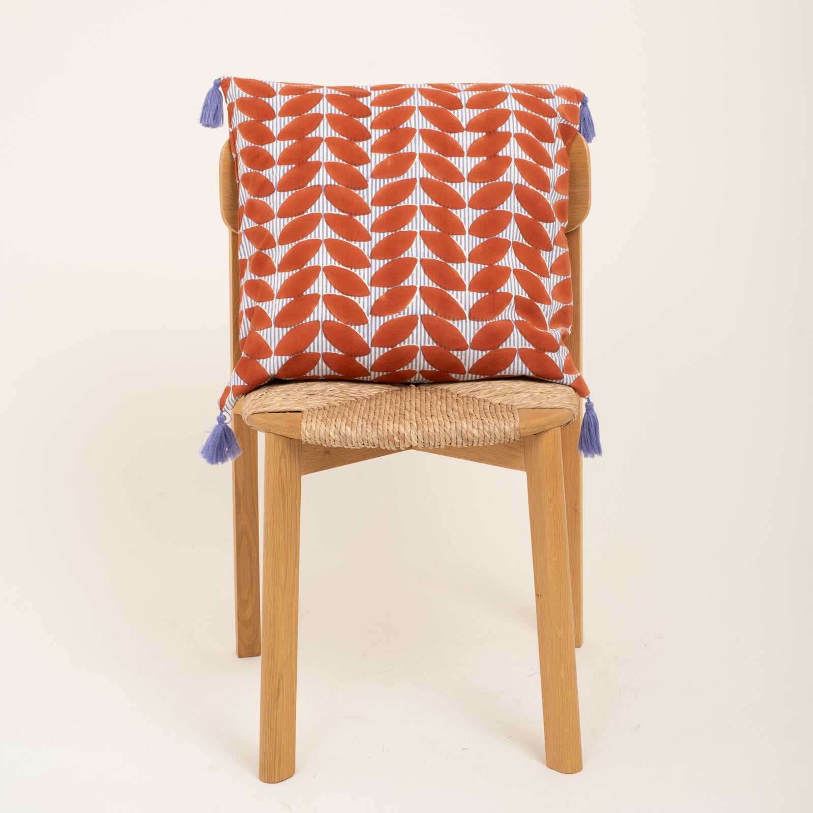 Cushion Cover Cap Estel 50x50 100% Organic Coton Blockprint - Orange ORANGE