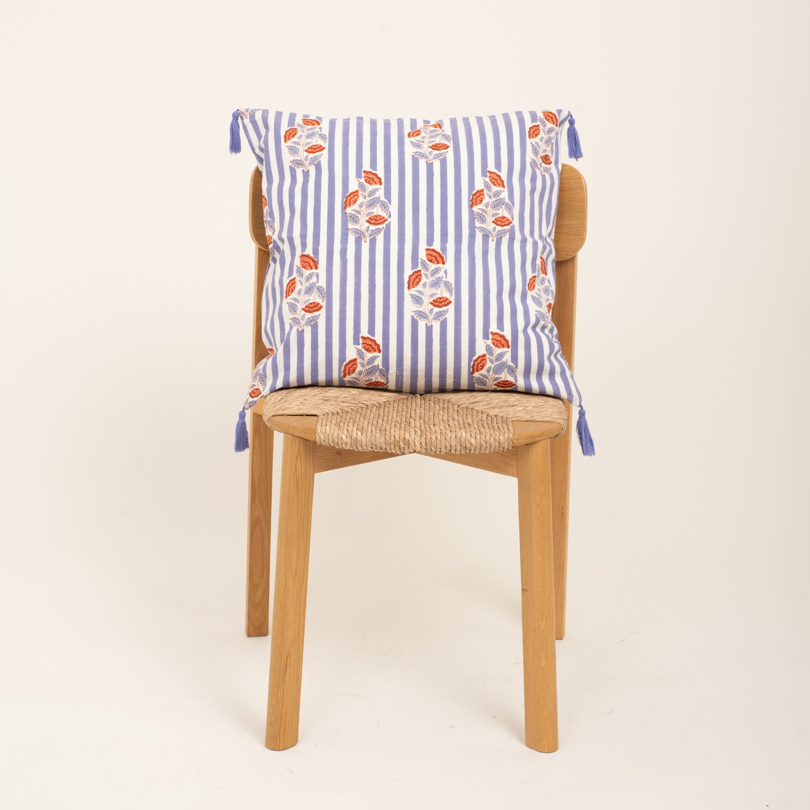 Cushion Cover Beaulieu 50x50 100% Organic Coton Blockprint - Lilac LILAC