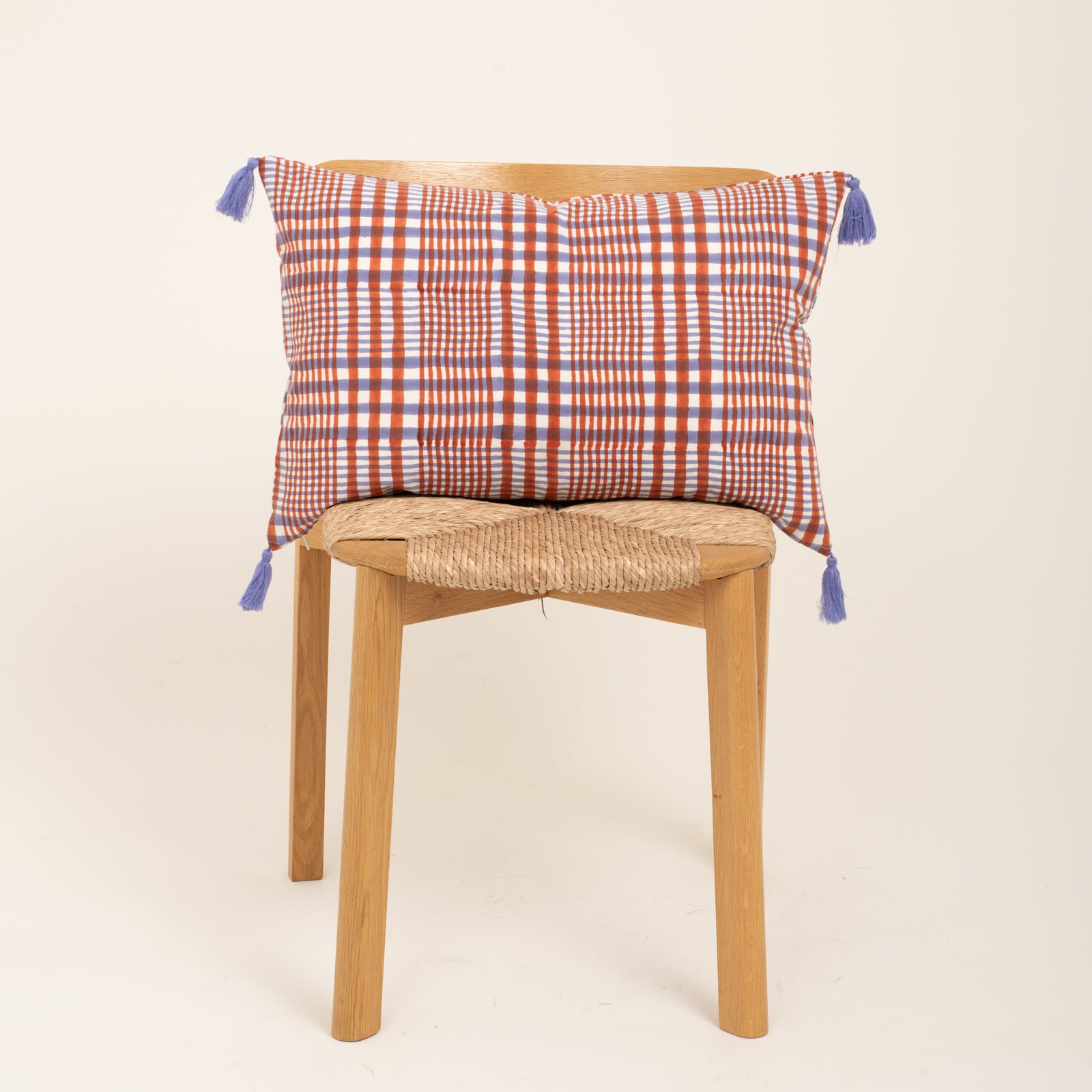 Cushion Cover Nissa 60x40 100% Organic Coton Blockprint - Orange Lilac ORANGE LILAC