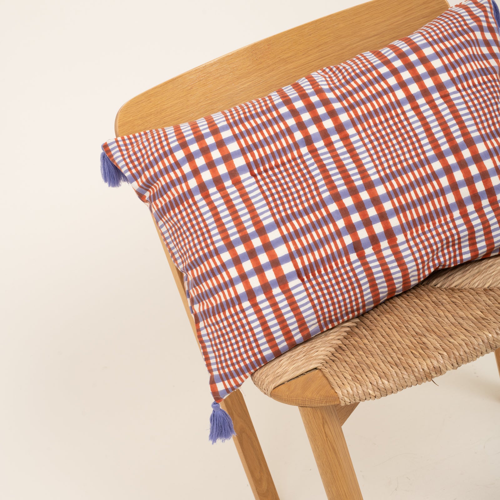 Cushion Cover Nissa 60x40 100% Organic Coton Blockprint - Orange Lilac ORANGE LILAC