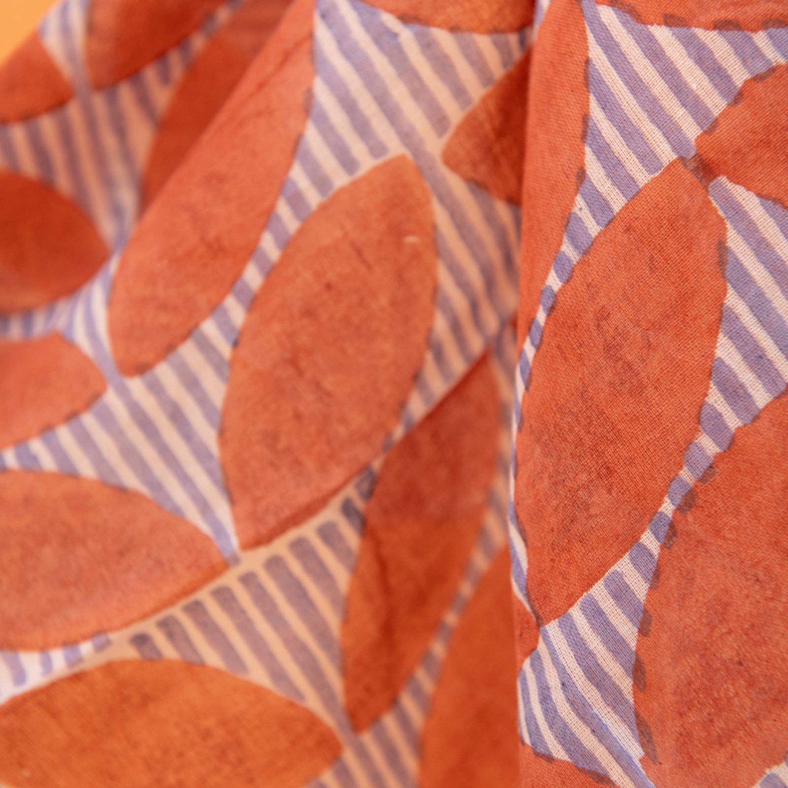 Bandana Scarf Cap Estel Organic Coton - Blockprint - Orange ORANGE