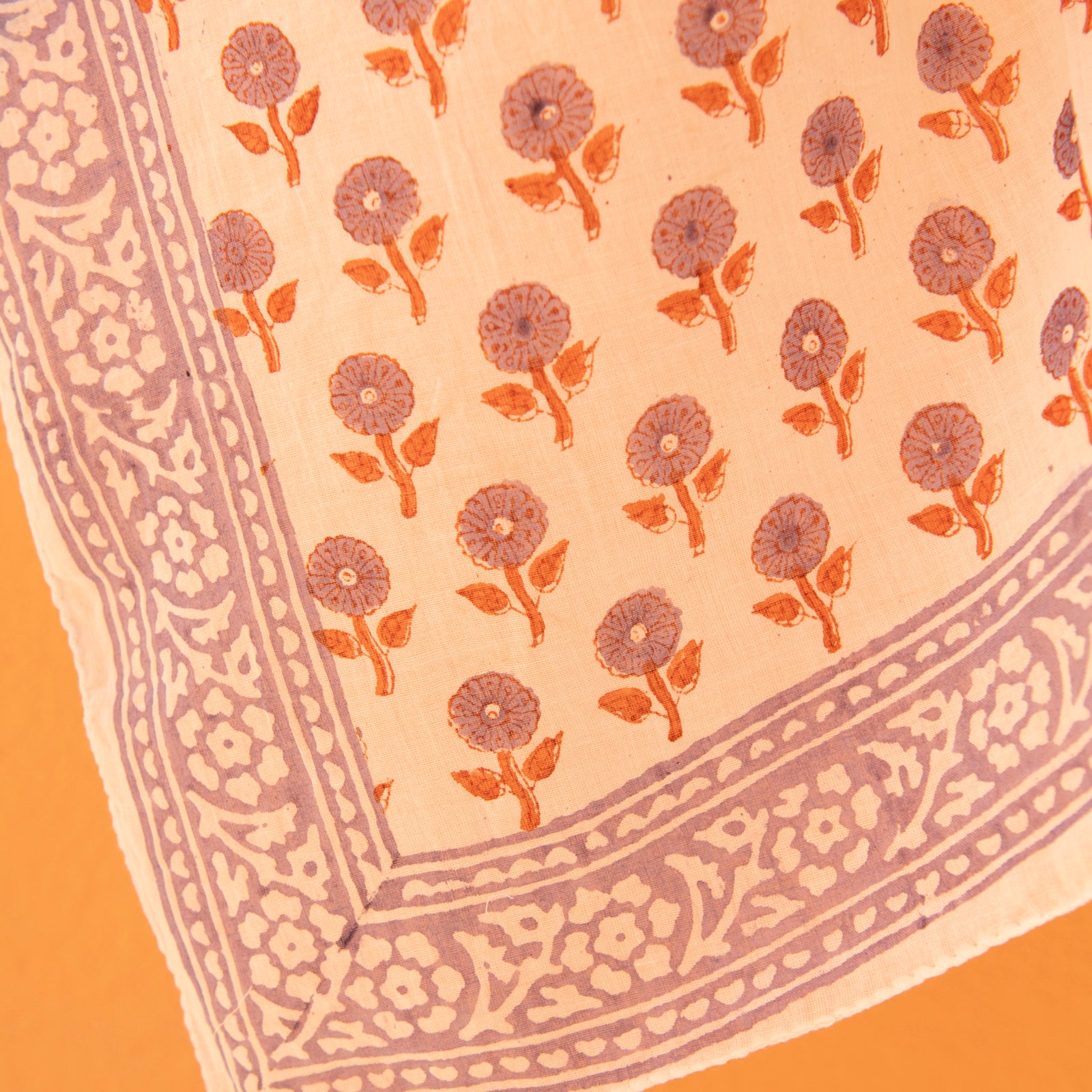 Bandana Scarf Grace Organic Coton - Blockprint - Lilac LILAC