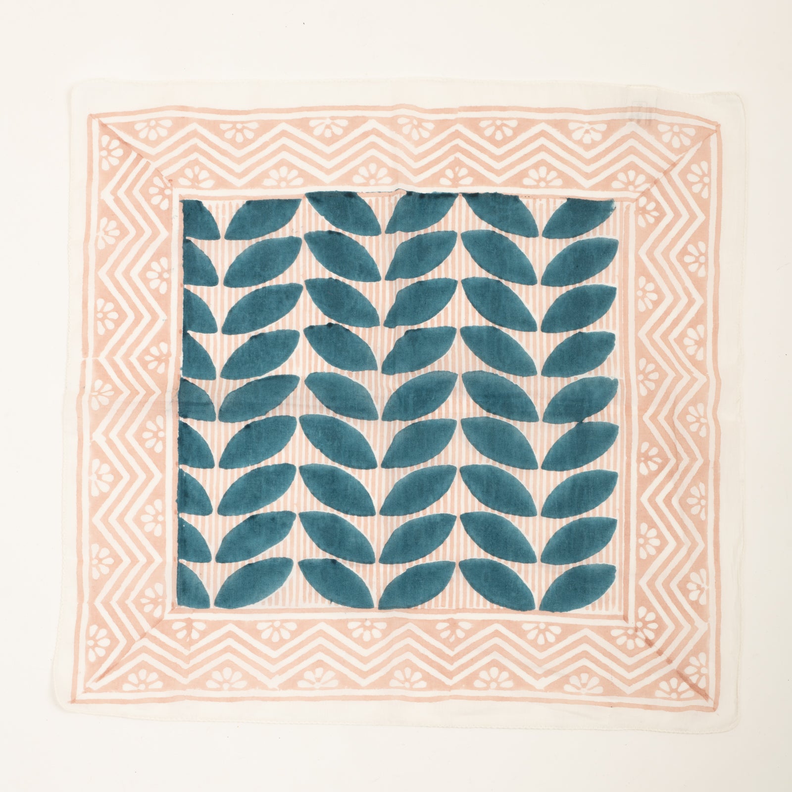 Bandana Scarf Ananda Organic Coton - Blockprint - Blue BLUE