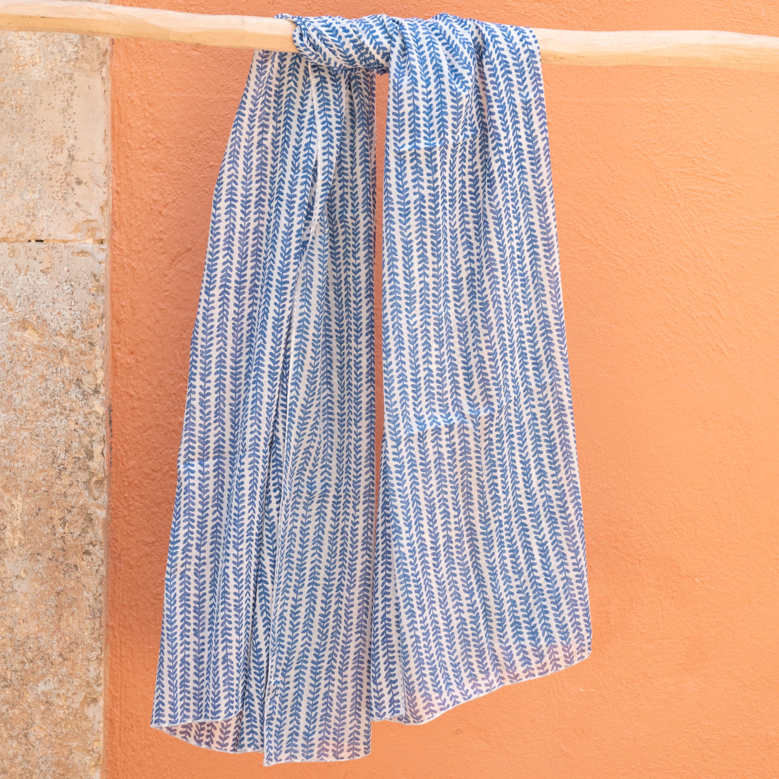 Large Scarf / Sarong Bormette 100% Cotton - Blue BLUE
