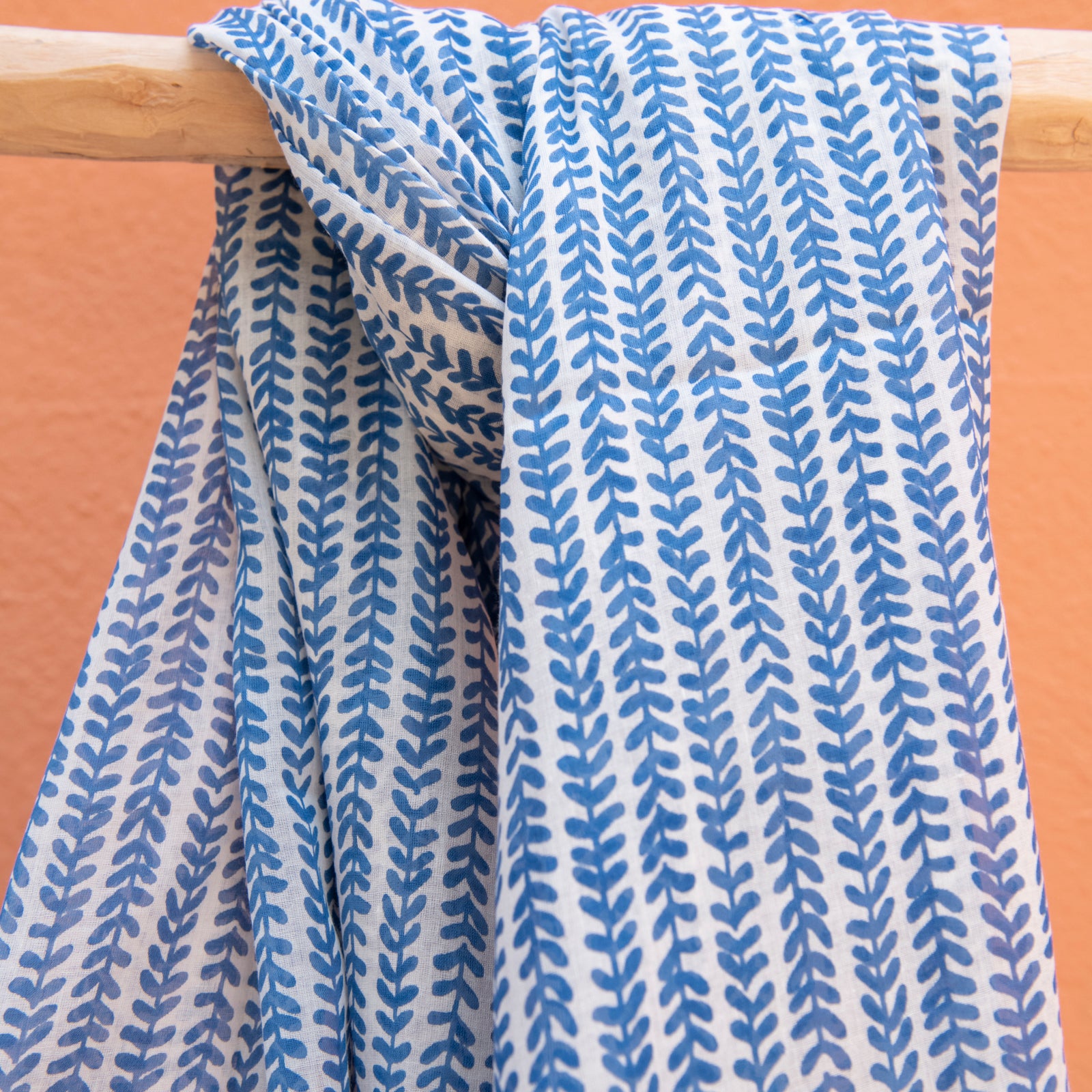 Large Scarf / Sarong Bormette 100% Cotton - Blue BLUE