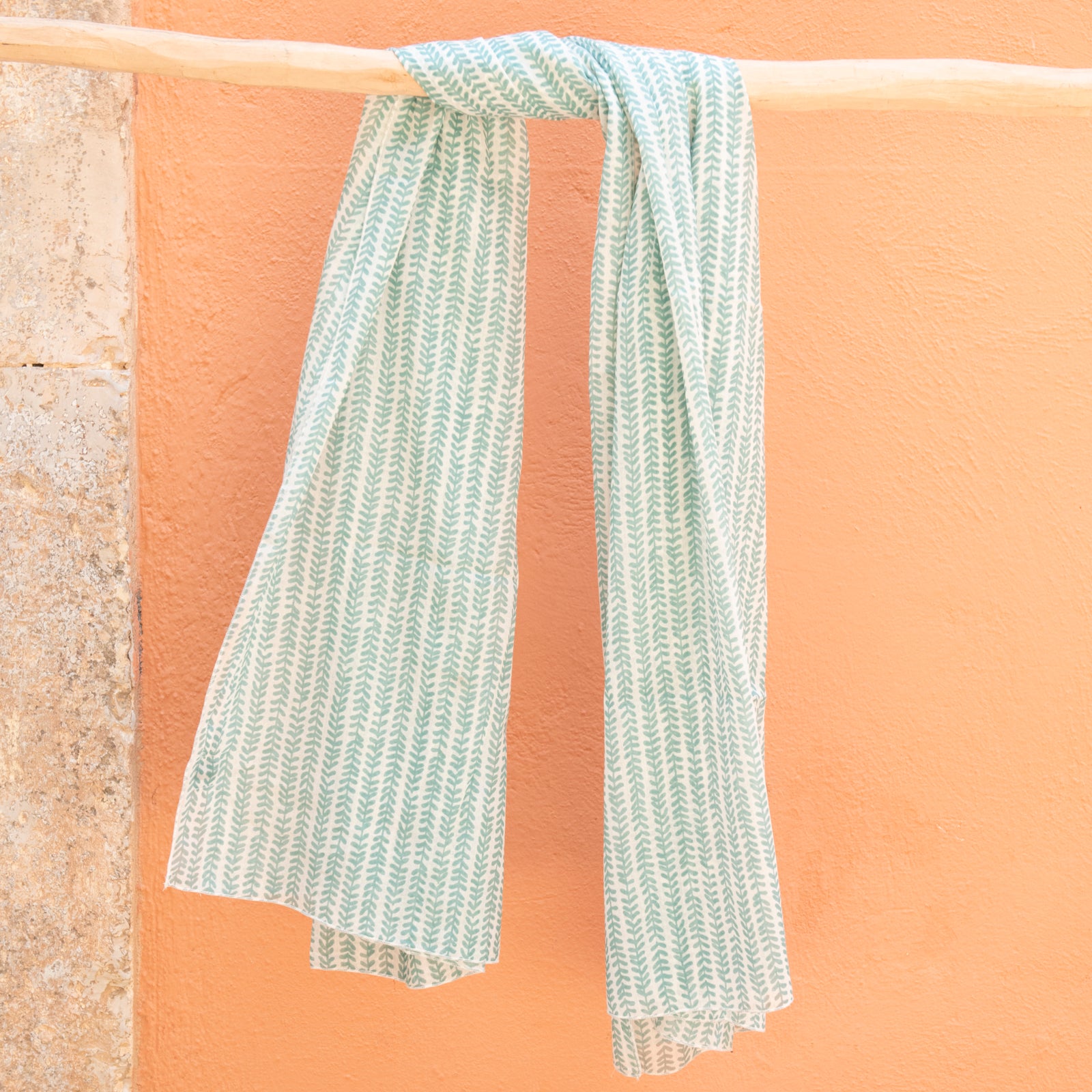 Large Scarf / Sarong Bormette 100% Cotton - Green GREEN