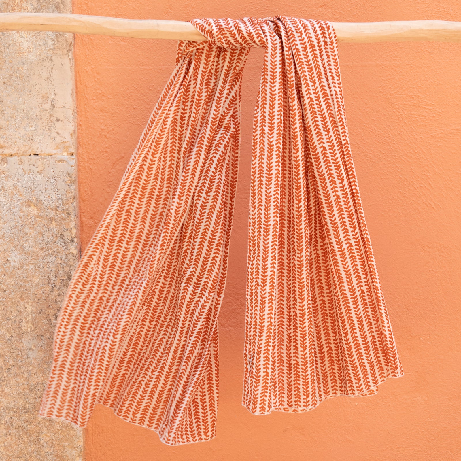 Large Scarf / Sarong Bormette 100% Cotton - Orange ORANGE