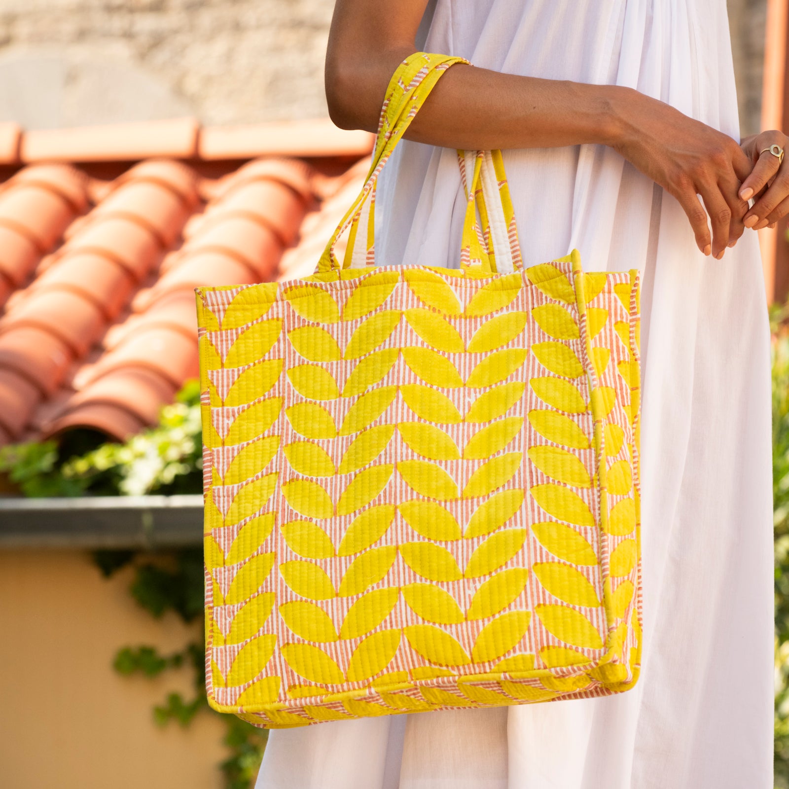 Quilted Tote Cap Estel 100% Organic Cotton - Yellow YELLOW