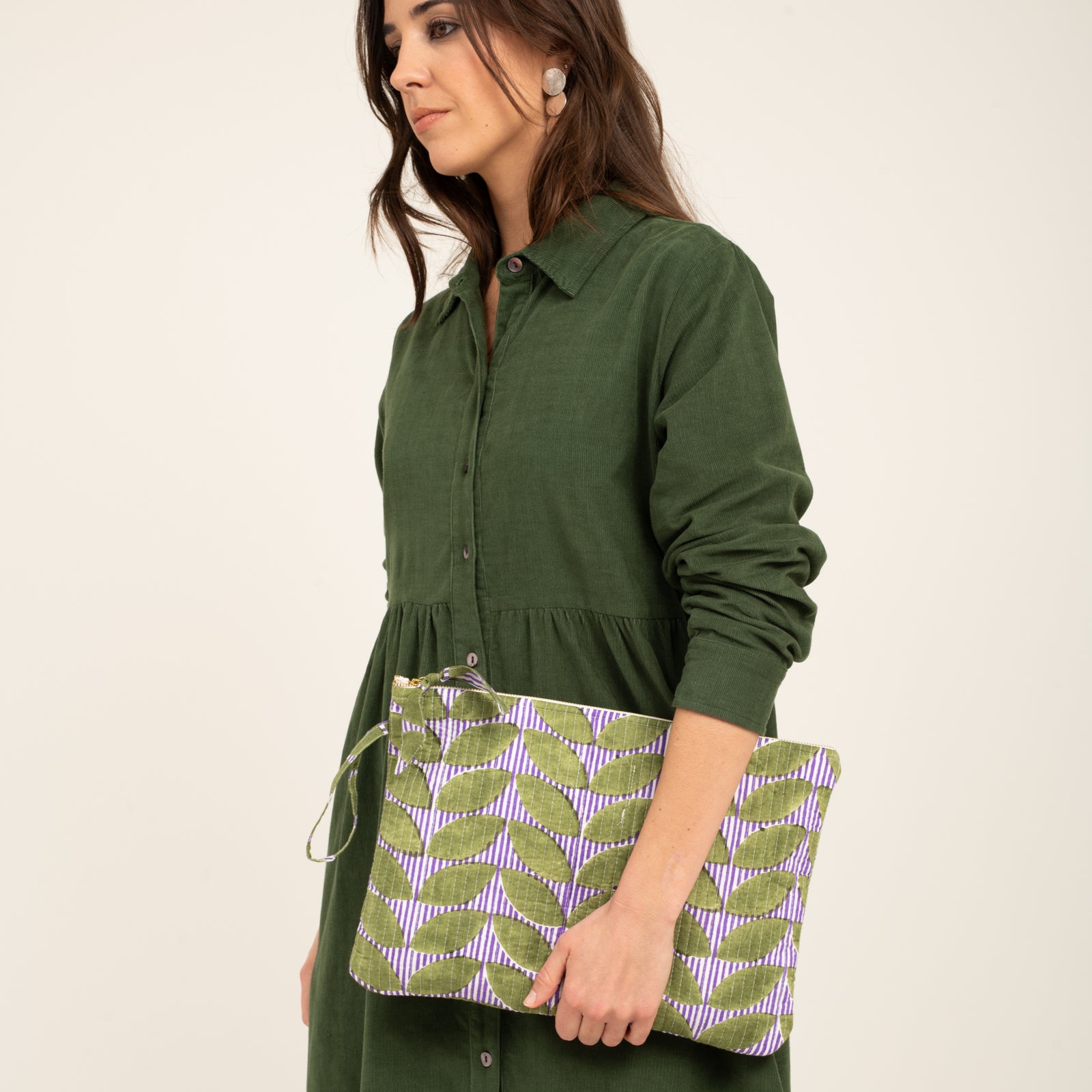 A4 Lap Top Bag Ananda 100% Organic Cotton - Green GREEN