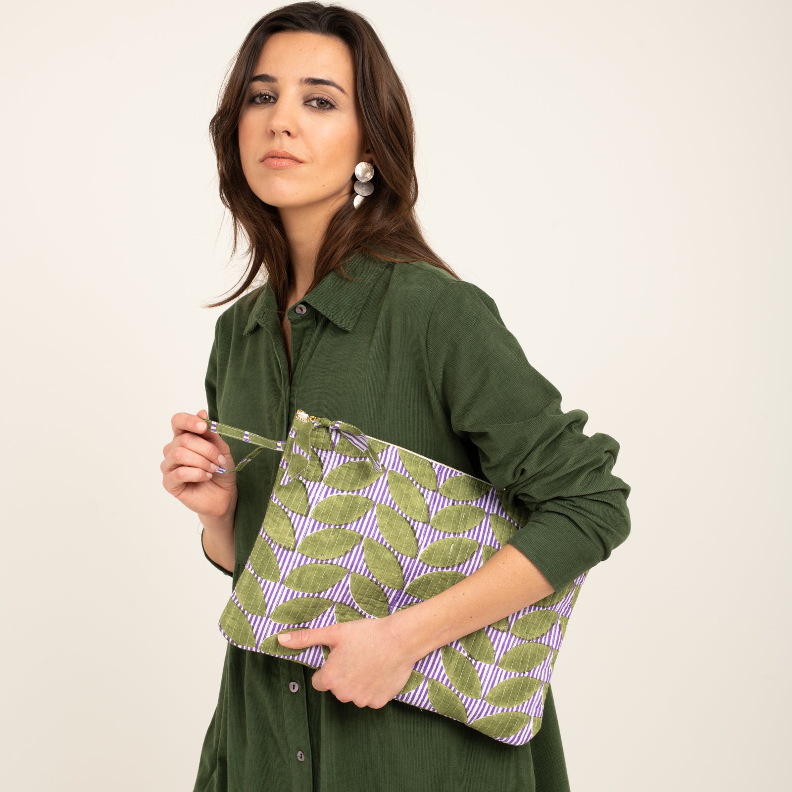 A4 Lap Top Bag Ananda 100% Organic Cotton - Green GREEN