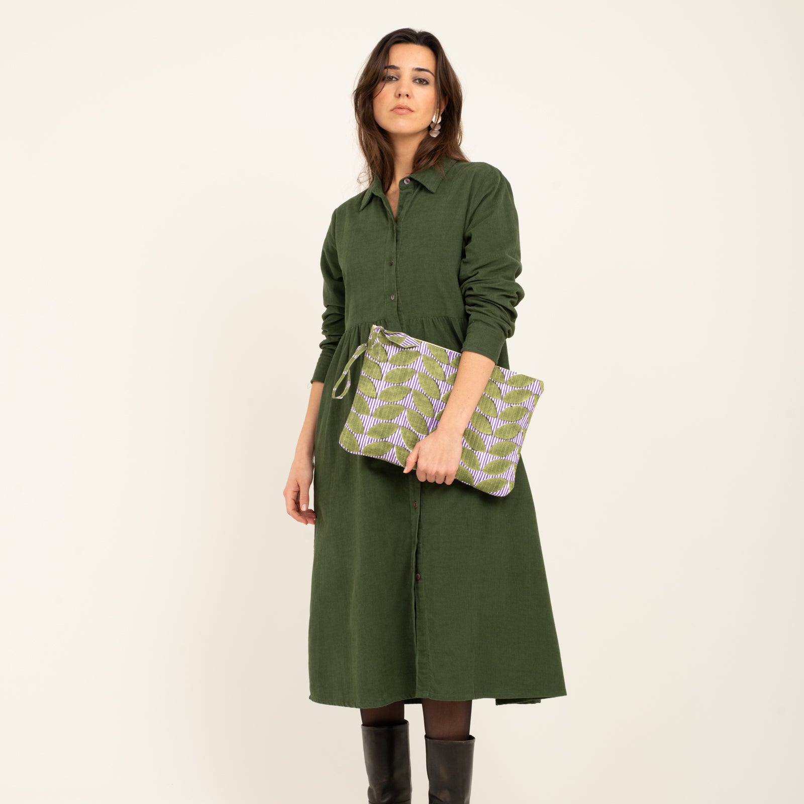 A4 Lap Top Bag Ananda 100% Organic Cotton - Green GREEN