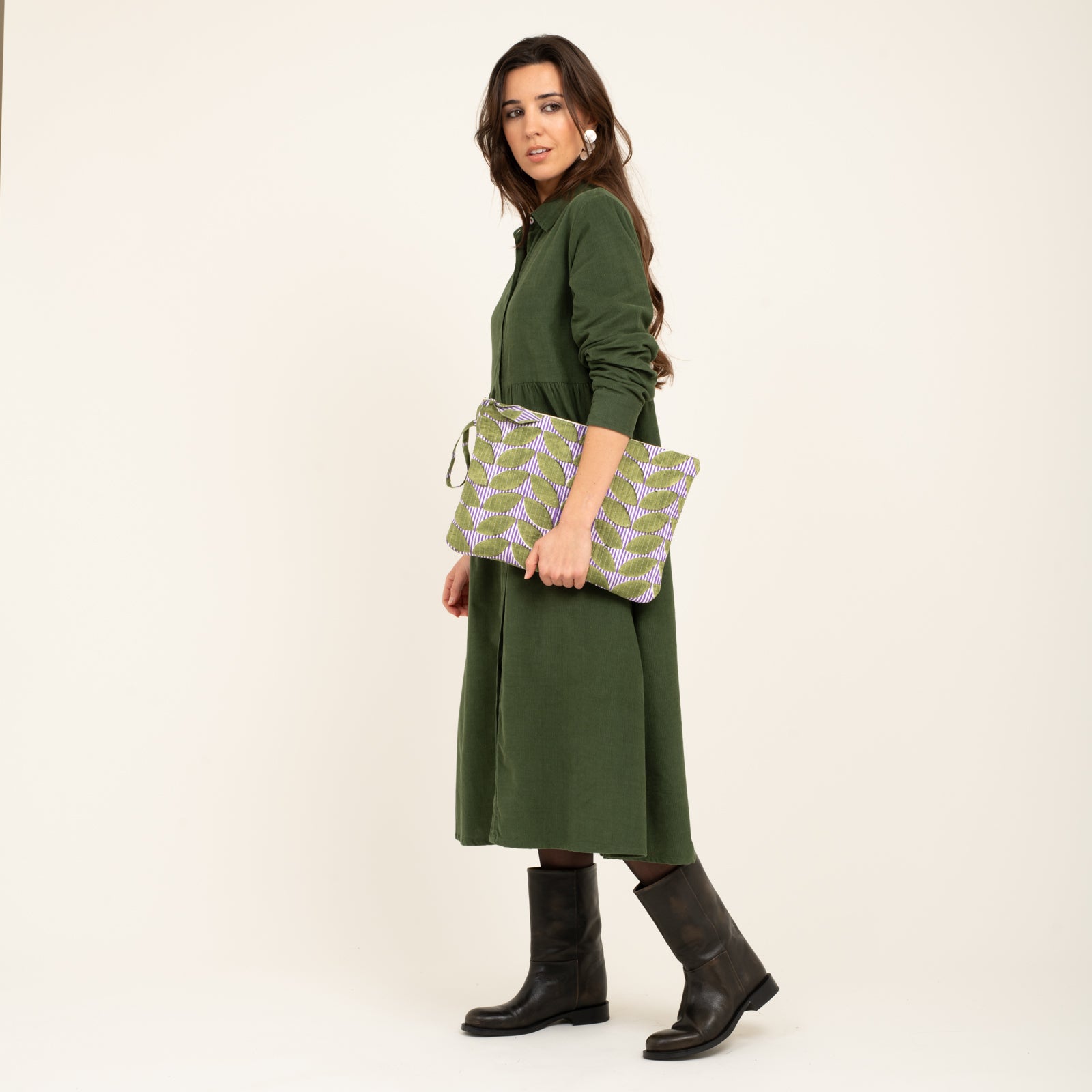 A4 Lap Top Bag Ananda 100% Organic Cotton - Green GREEN