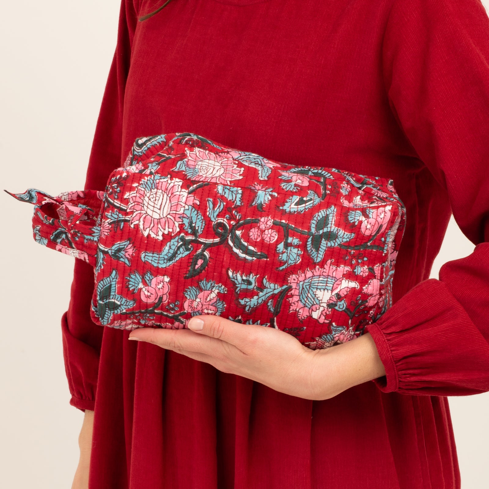 Toilet Bag Tara 100% Organic Cotton - Red RED