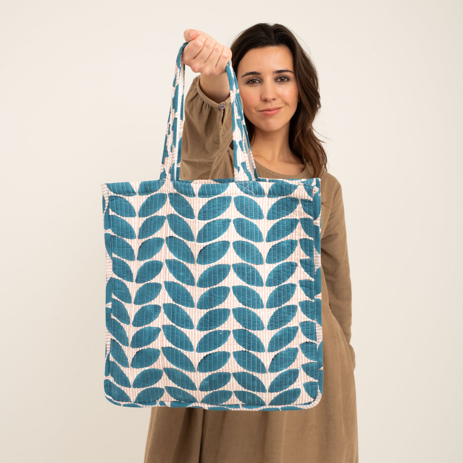 Quilted Tote Ananda 100% Organic Cotton - Blue BLUE