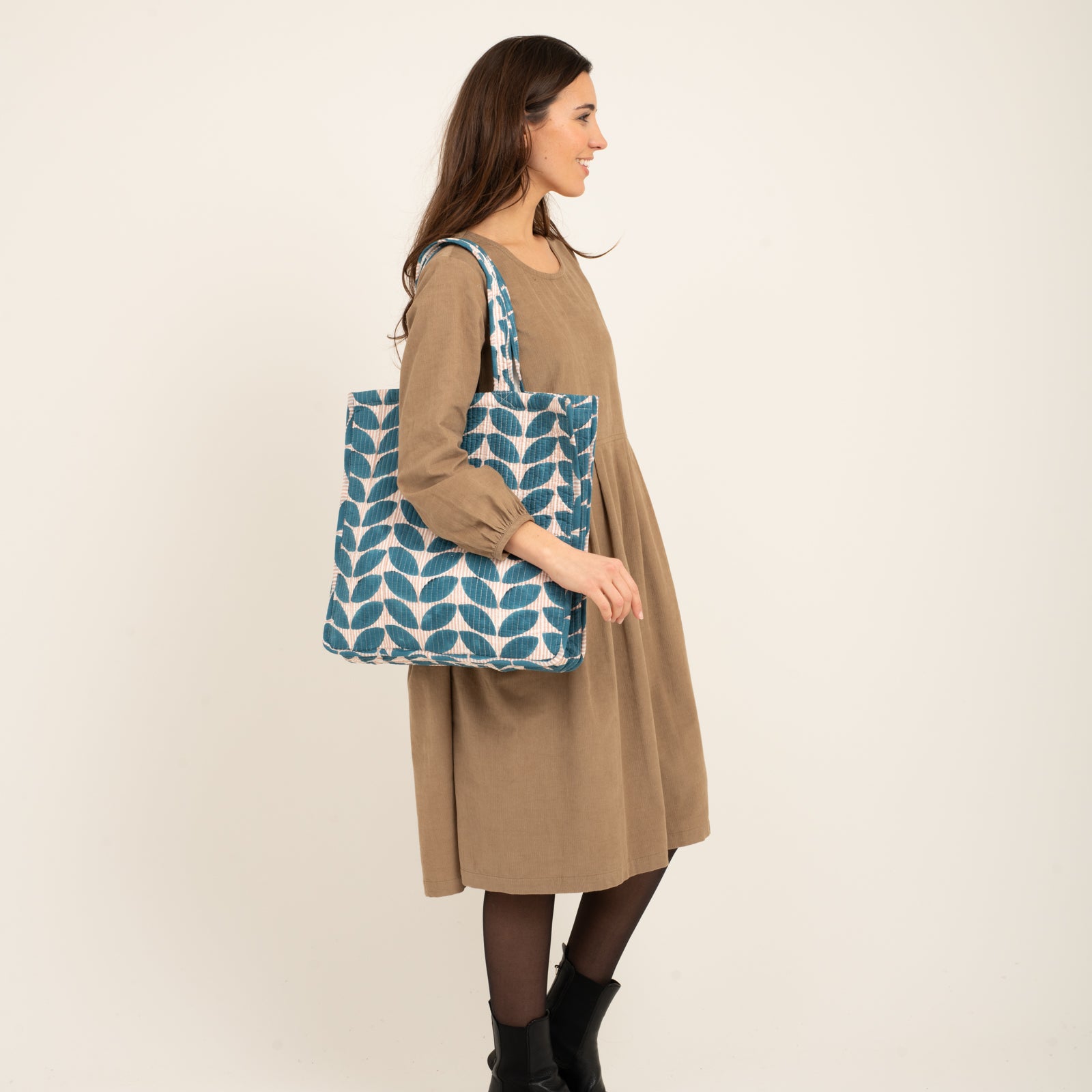 Quilted Tote Ananda 100% Organic Cotton - Blue BLUE