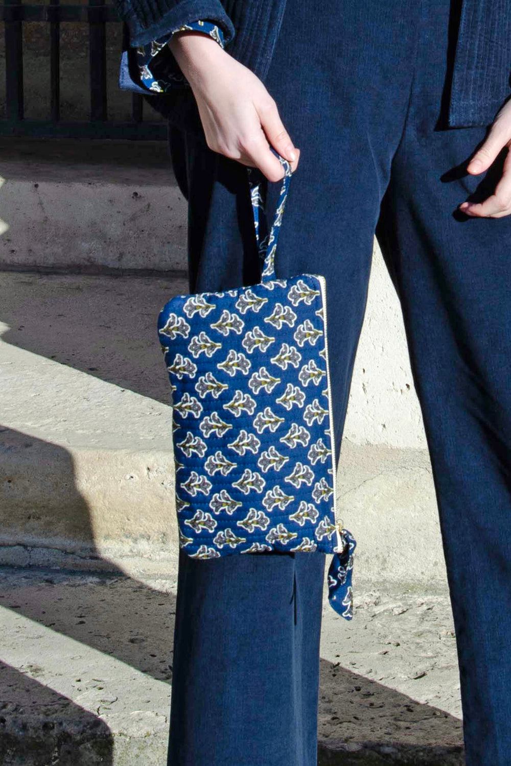 Quilted Make Up Bag - Blue BLUE