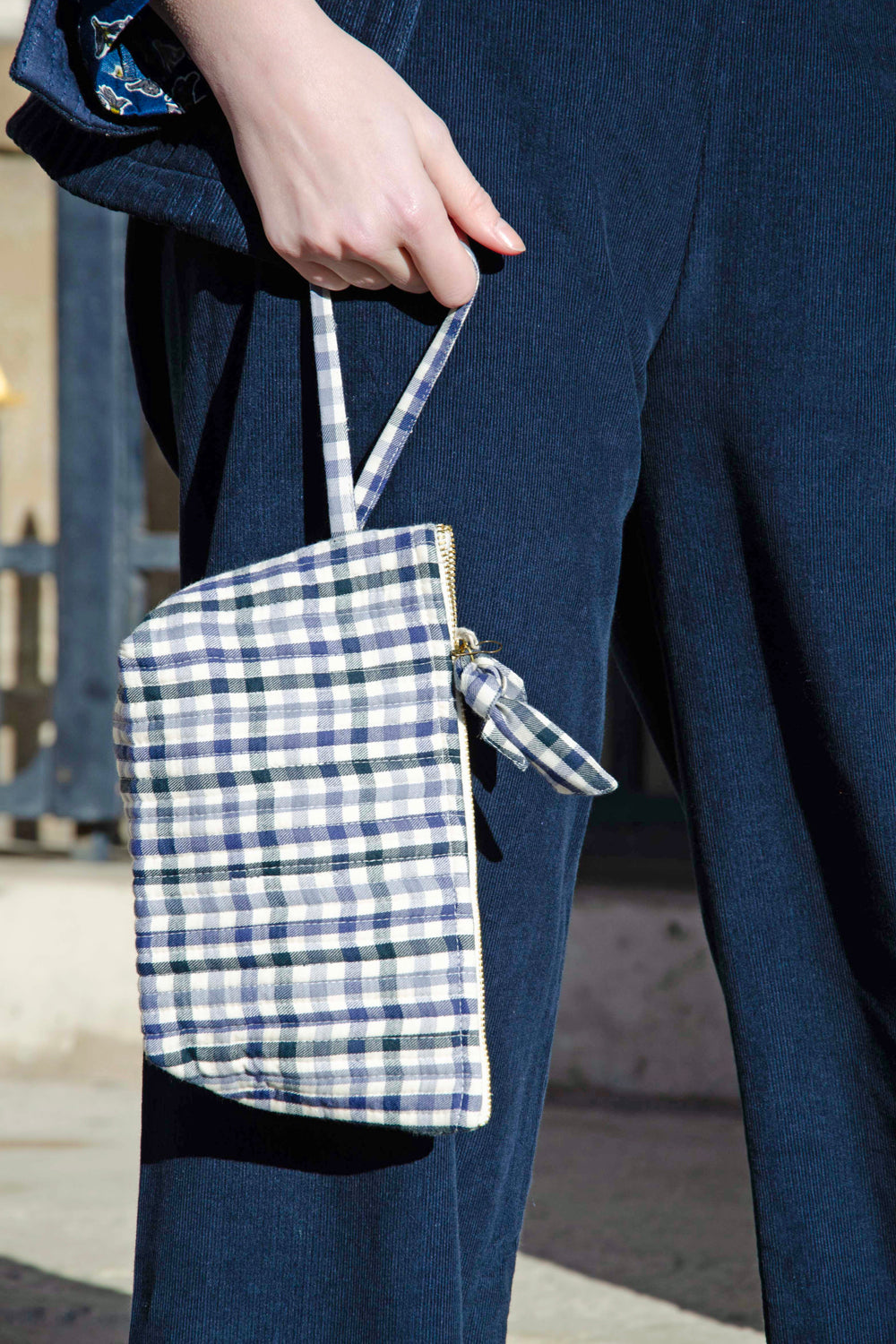 Small Toilet Bag Quilted - Black Blue BLACK BLUE