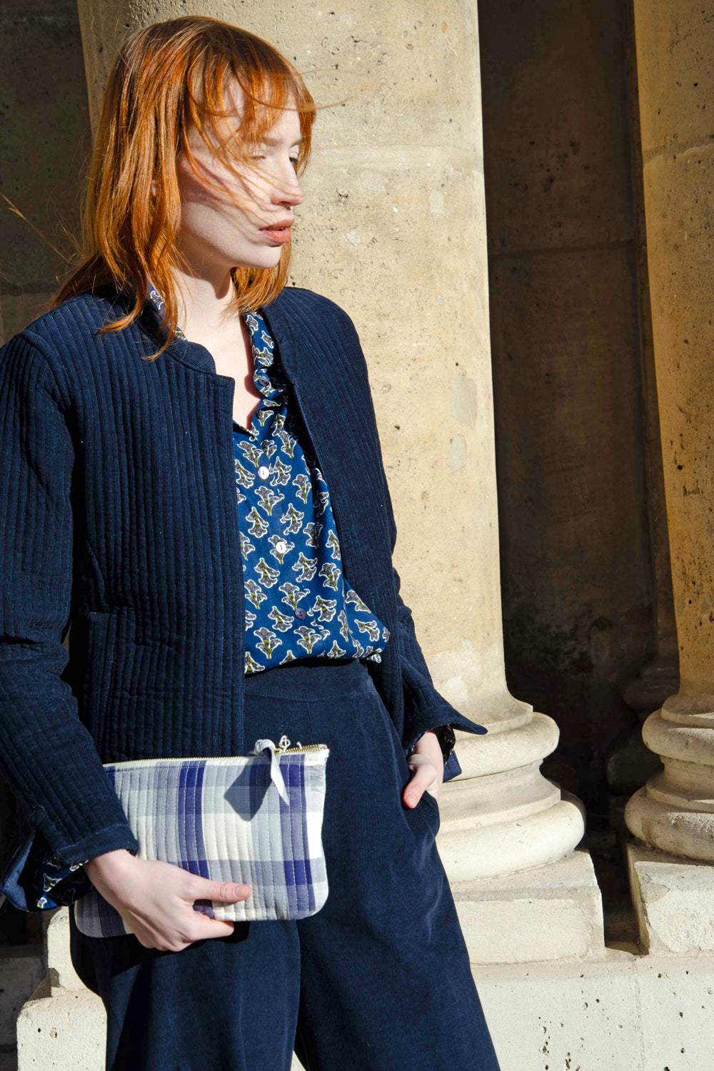 Small Toilet Bag Quilted - Blue BLUE