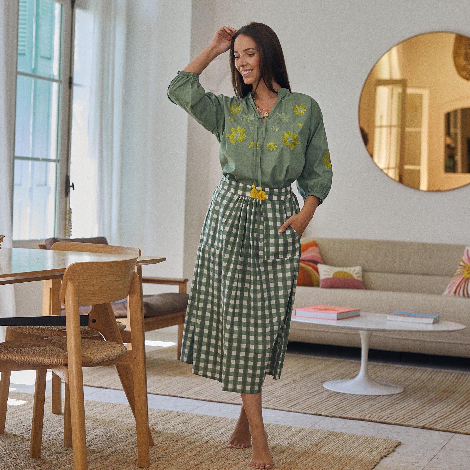 Sandra Skirt Prado 100% Coton - Green GREEN