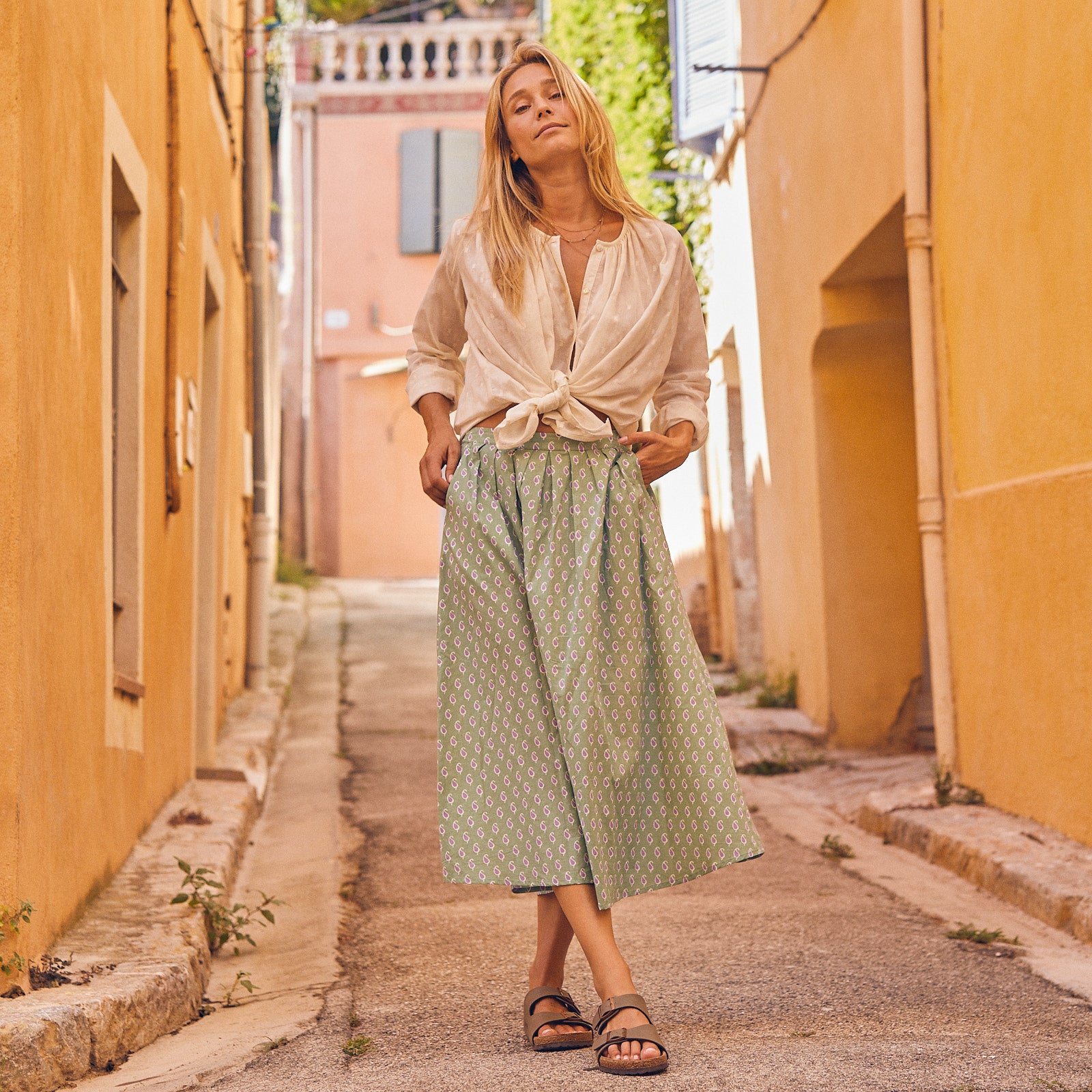 Lina Skirt Cigale 100% Cotton - Green GREEN