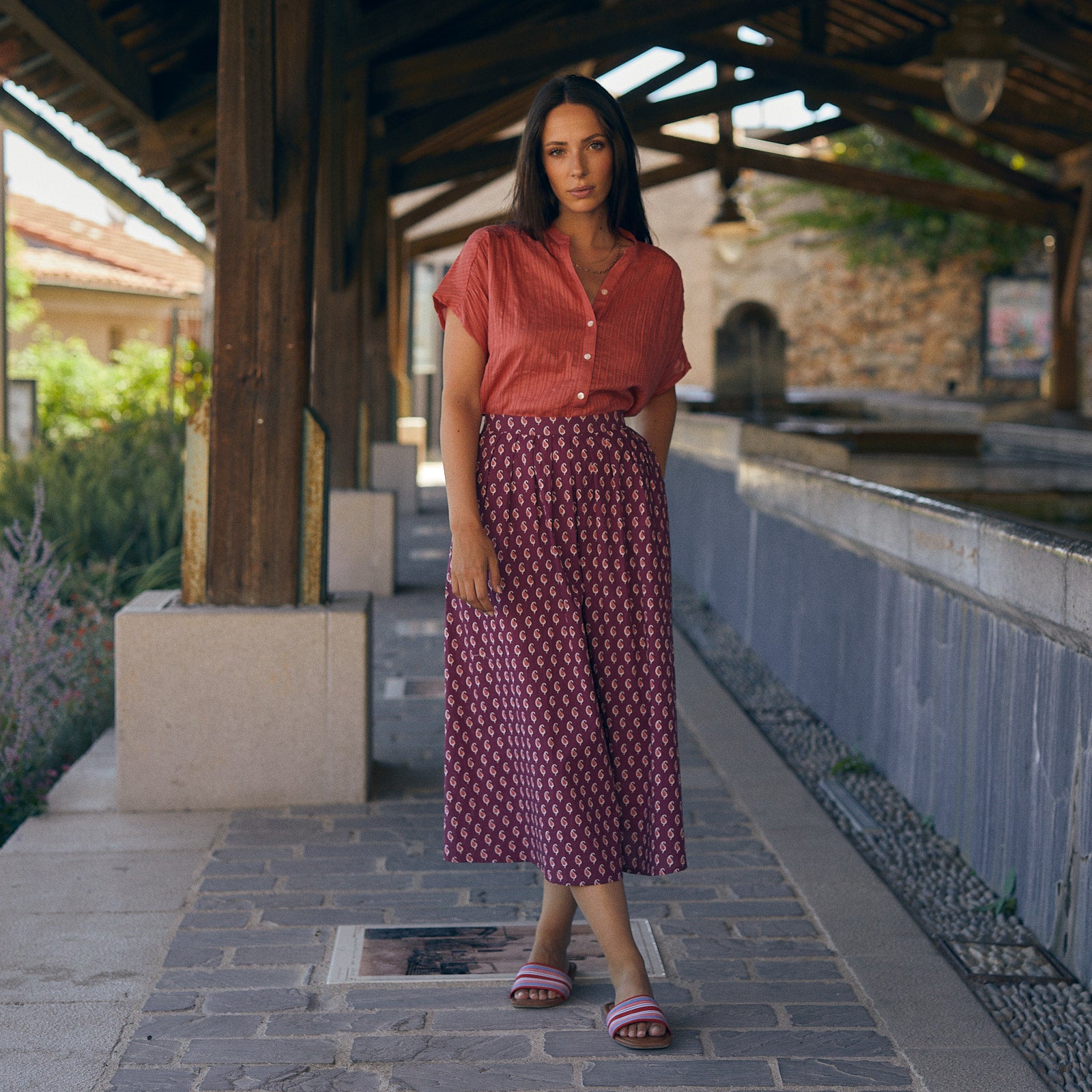 Lina Skirt Cigale 100% Cotton - Rasberry RASBERRY