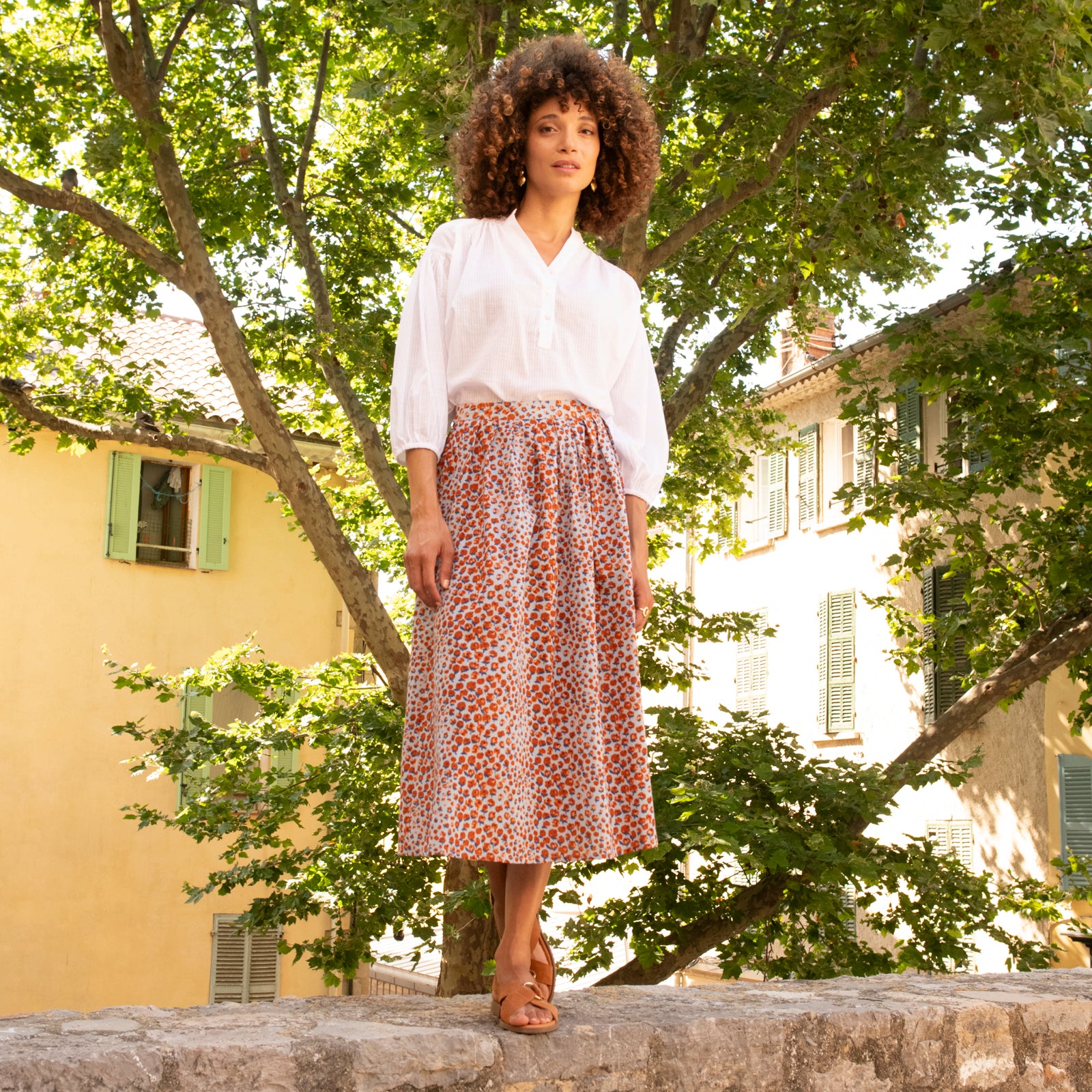 Lina Skirt Campo 100% Cotton - Orange ORANGE