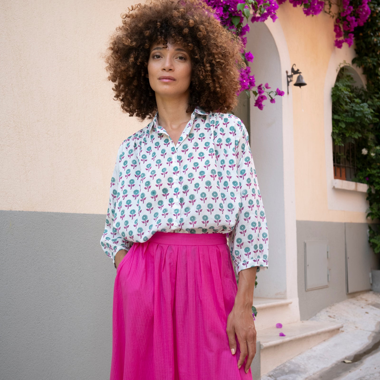 Lina Skirt S.color 100% Cotton - Pink PINK