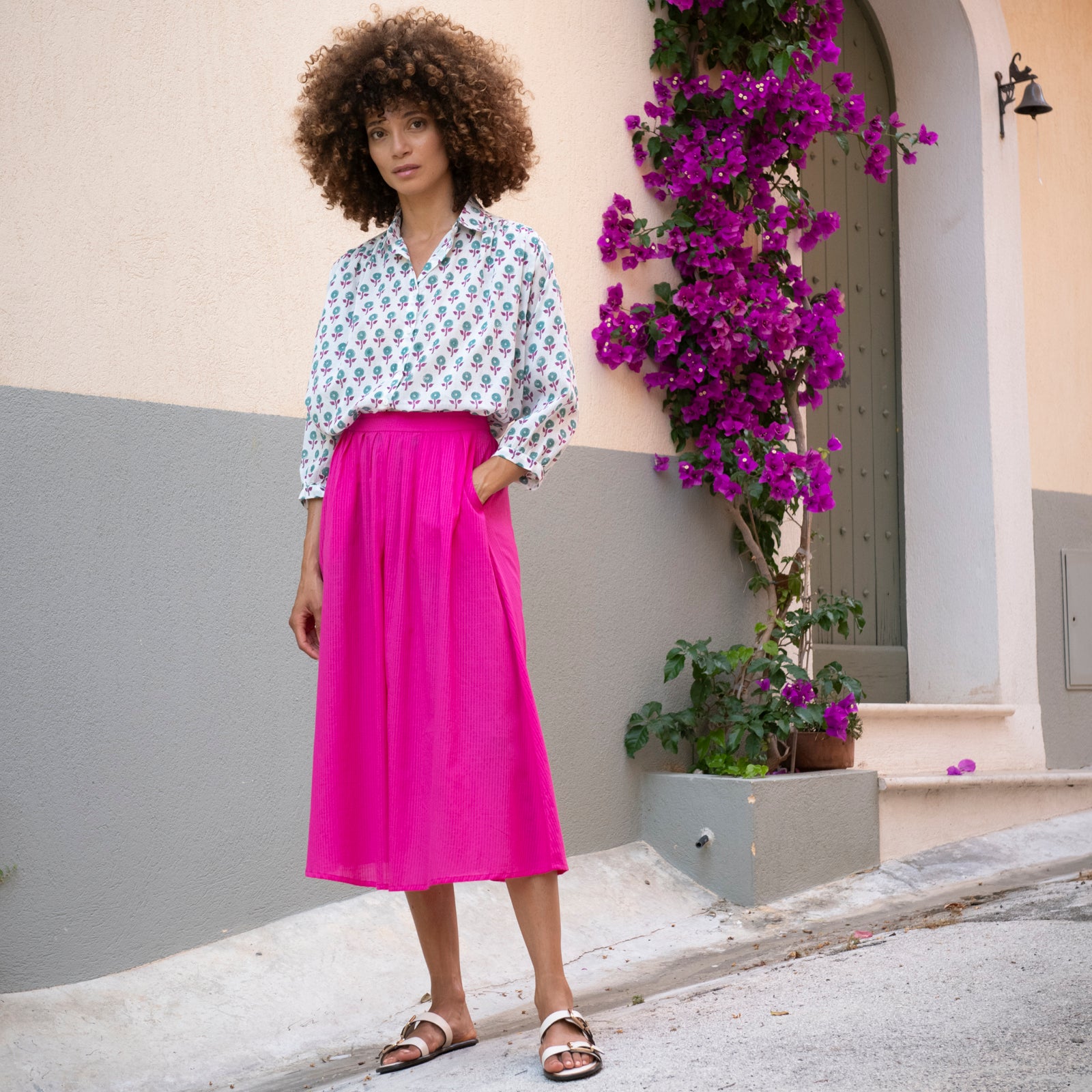 Lina Skirt S.color 100% Cotton - Pink PINK