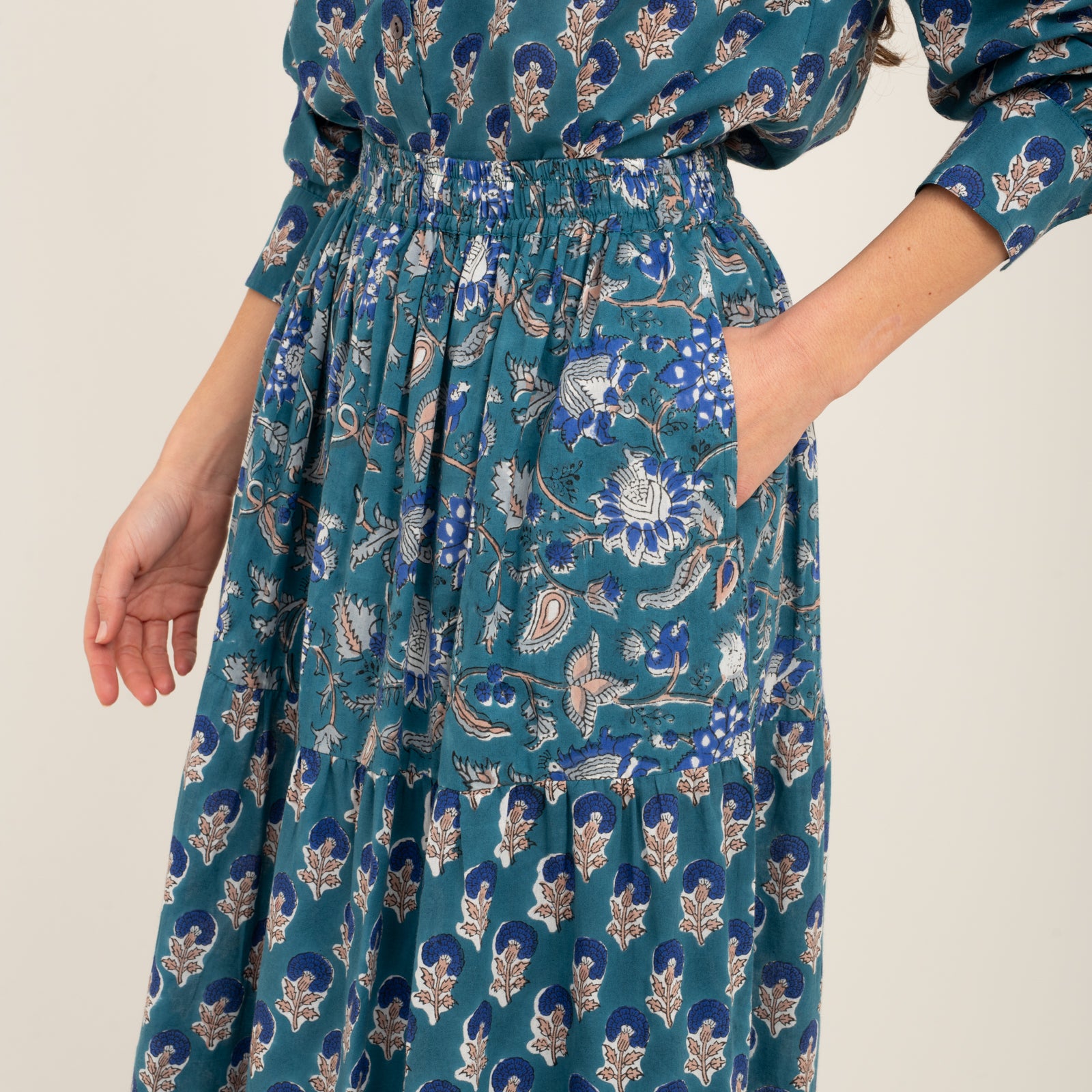 Pamela Skirt 100% Coton Bio - Blue BLUE