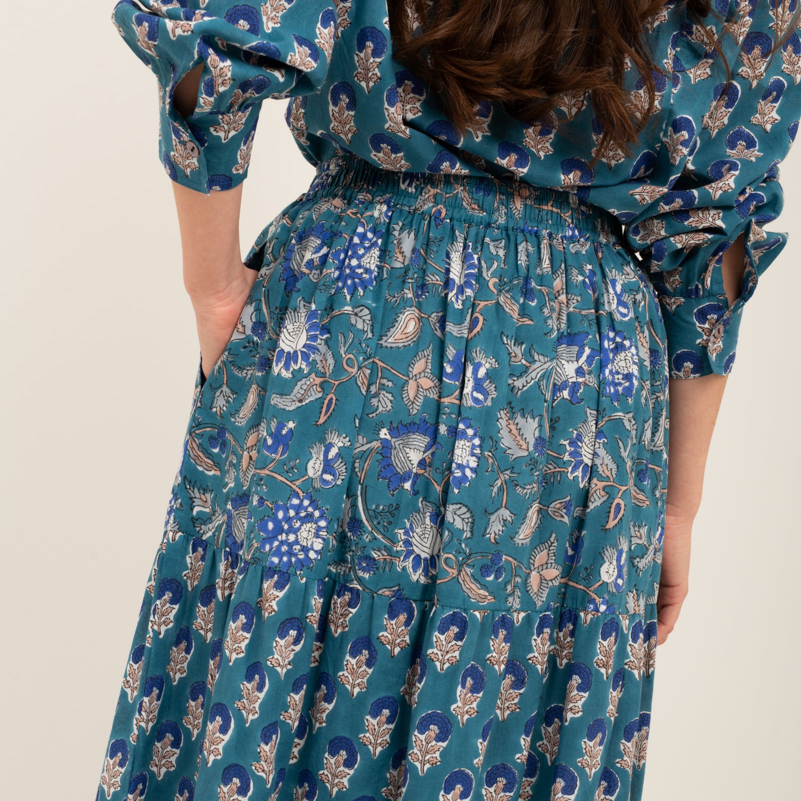 Pamela Skirt 100% Coton Bio - Blue BLUE