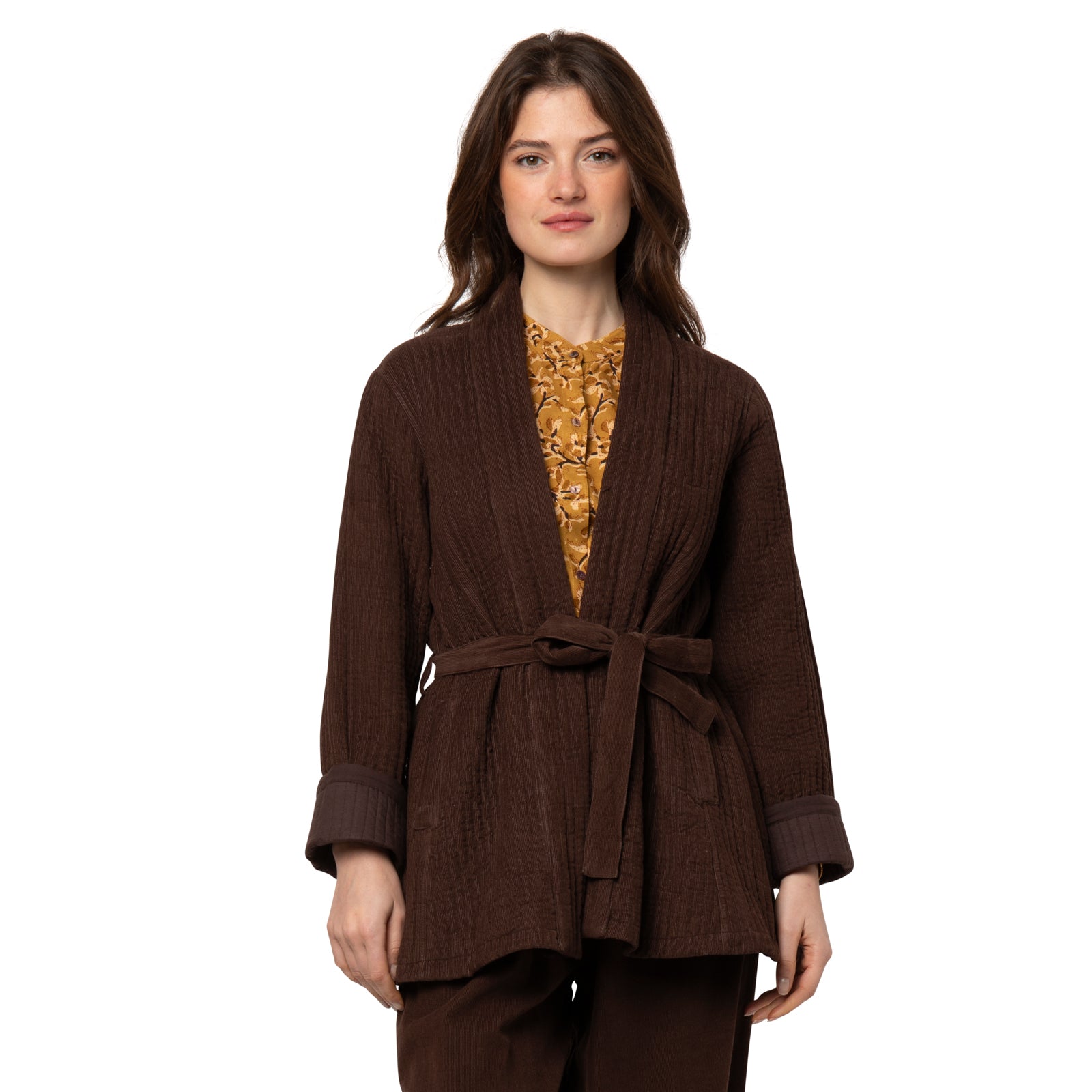 Aloise Jacket Velvet 100% Coton Velvet - Brown BROWN