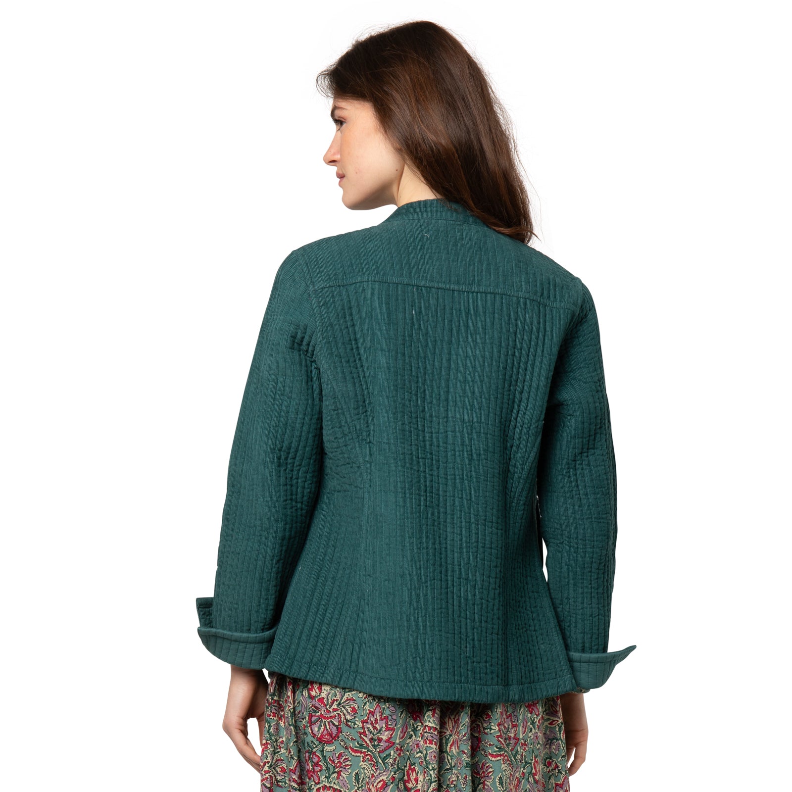 Nancy Quilted Jacket Velvet 100% Coton Velvet - Green GREEN