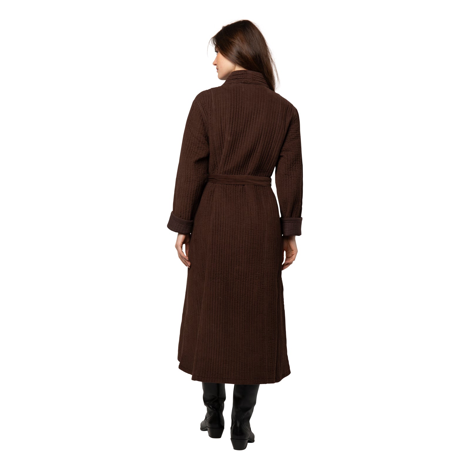 Mona Coat Velvet 100% Coton Velvet - Brown BROWN