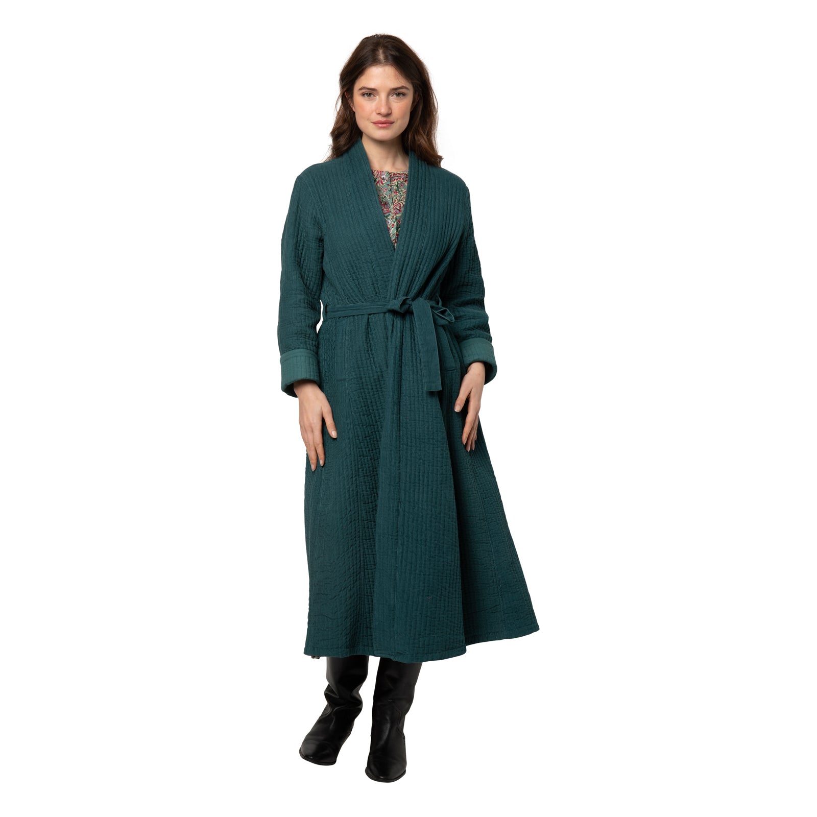 Mona Coat Velvet 100% Coton Velvet - Green GREEN