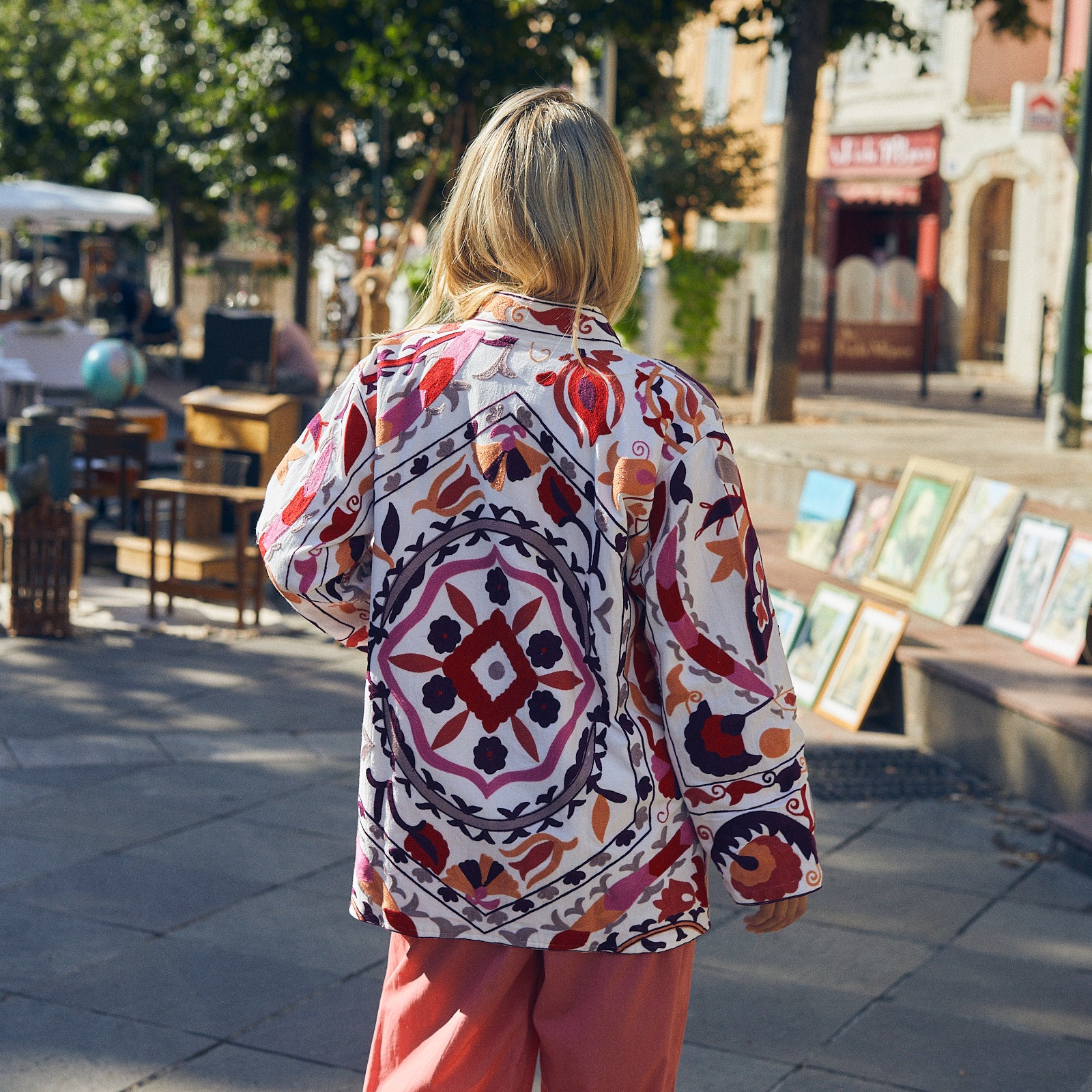 Maelis Jacket Embroidery 100% Organic Cotton - Pink PINK