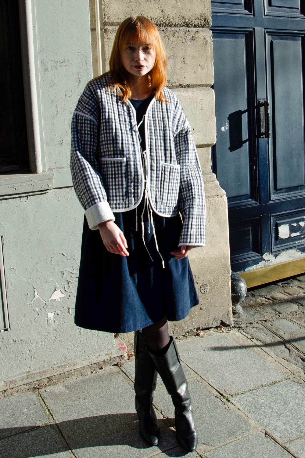 Sandrine Jacket 100% Coton - Black Blue BLACK BLUE