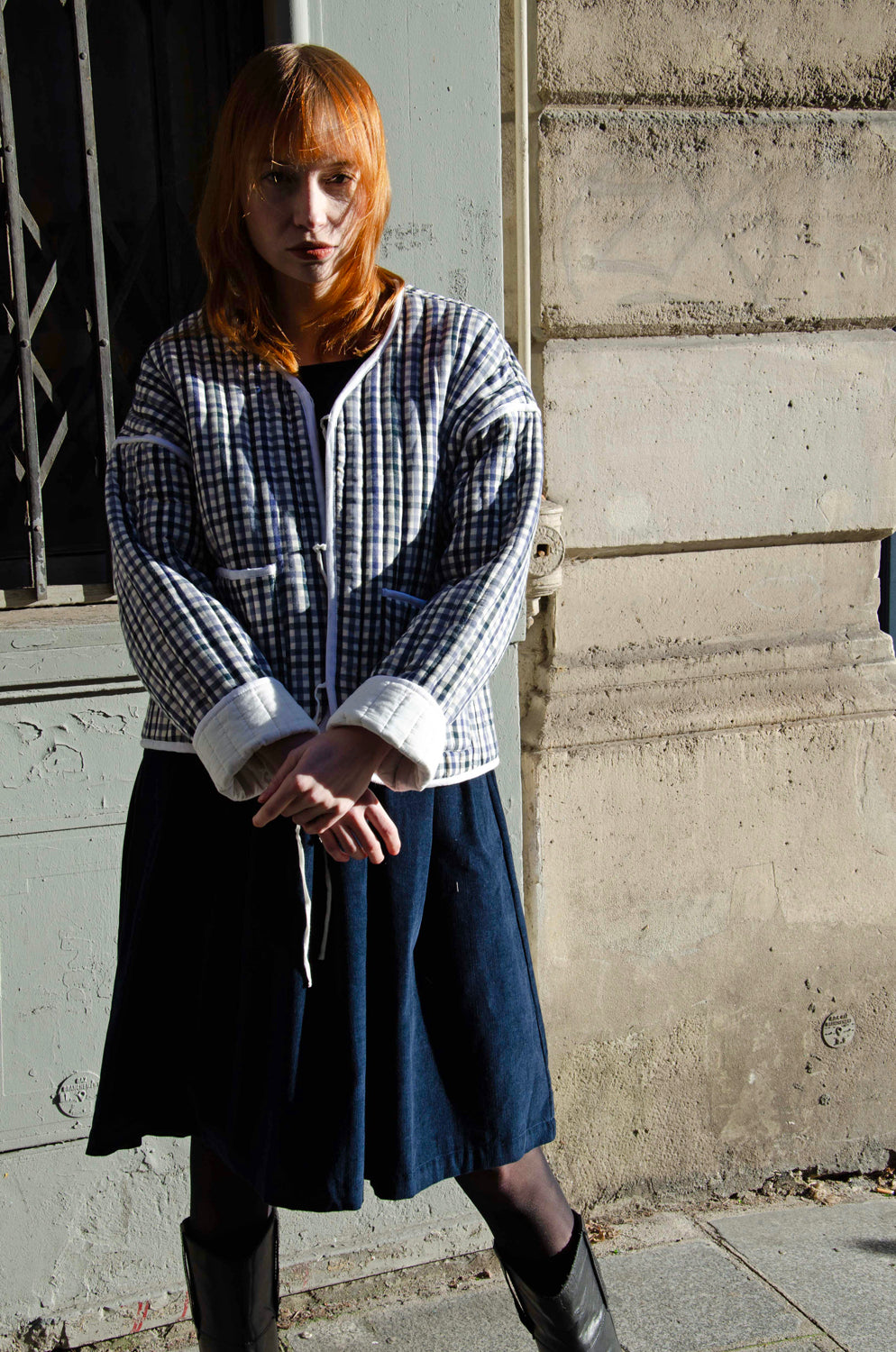 Sandrine Jacket 100% Coton - Black Blue BLACK BLUE