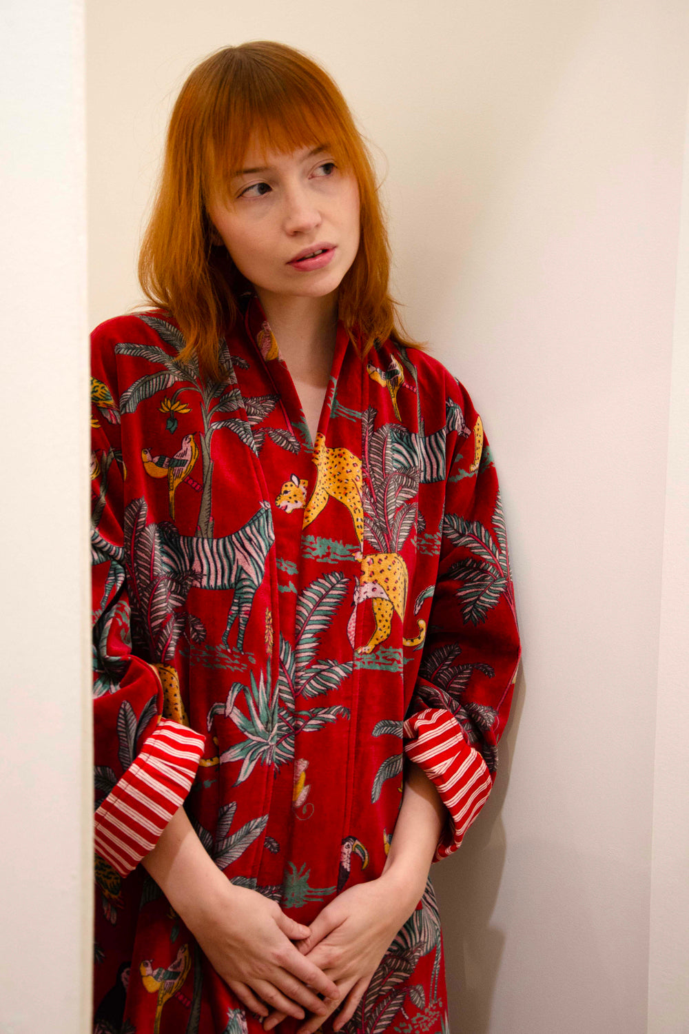 Kimono Velvet Fantasy 100% Coton - Dark Red DARK RED